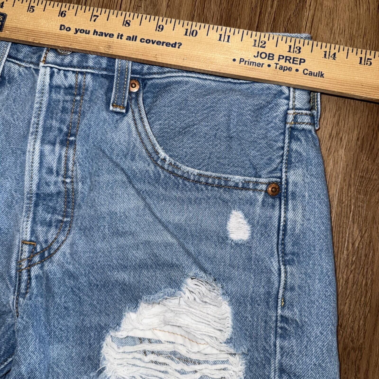 Levi's Levis 501 Cut Off Shorts Denim Frayed Button Fly Distressed Size 25" / US 0 / IT 36 - 3 Thumbnail