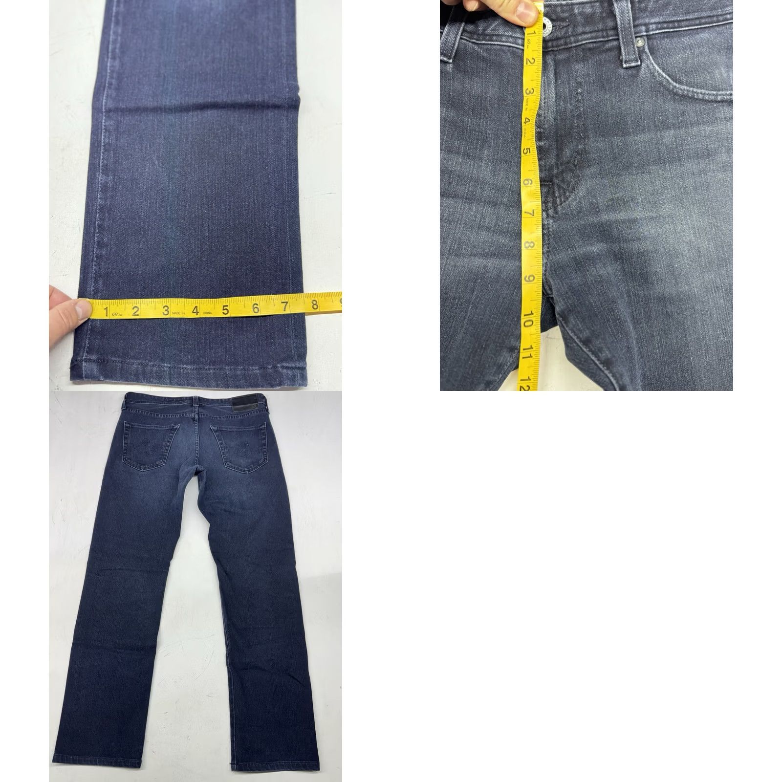 Vintage AG Adriano Goldschmied The Graduate Tailored Leg Dark Wash Jeans Mens 31x20.5 Size US 31 - 8 Thumbnail