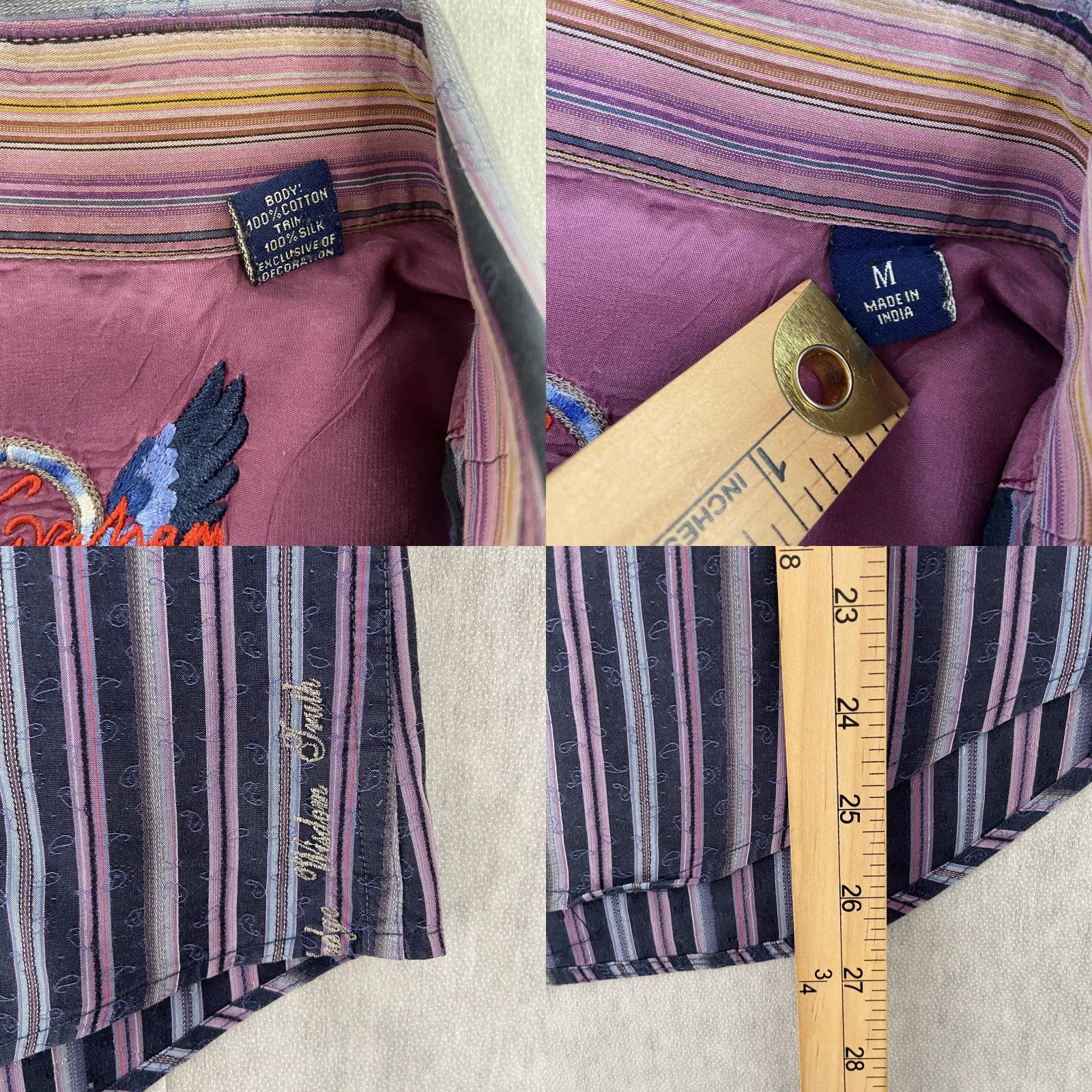 Robert Graham VINTAGE Robert Graham Button-Up Shirt Adult Medium Purple Striped Long Sleeve Flip Cuff Mens Size US M / EU 48-50 / 2 - 8 Thumbnail