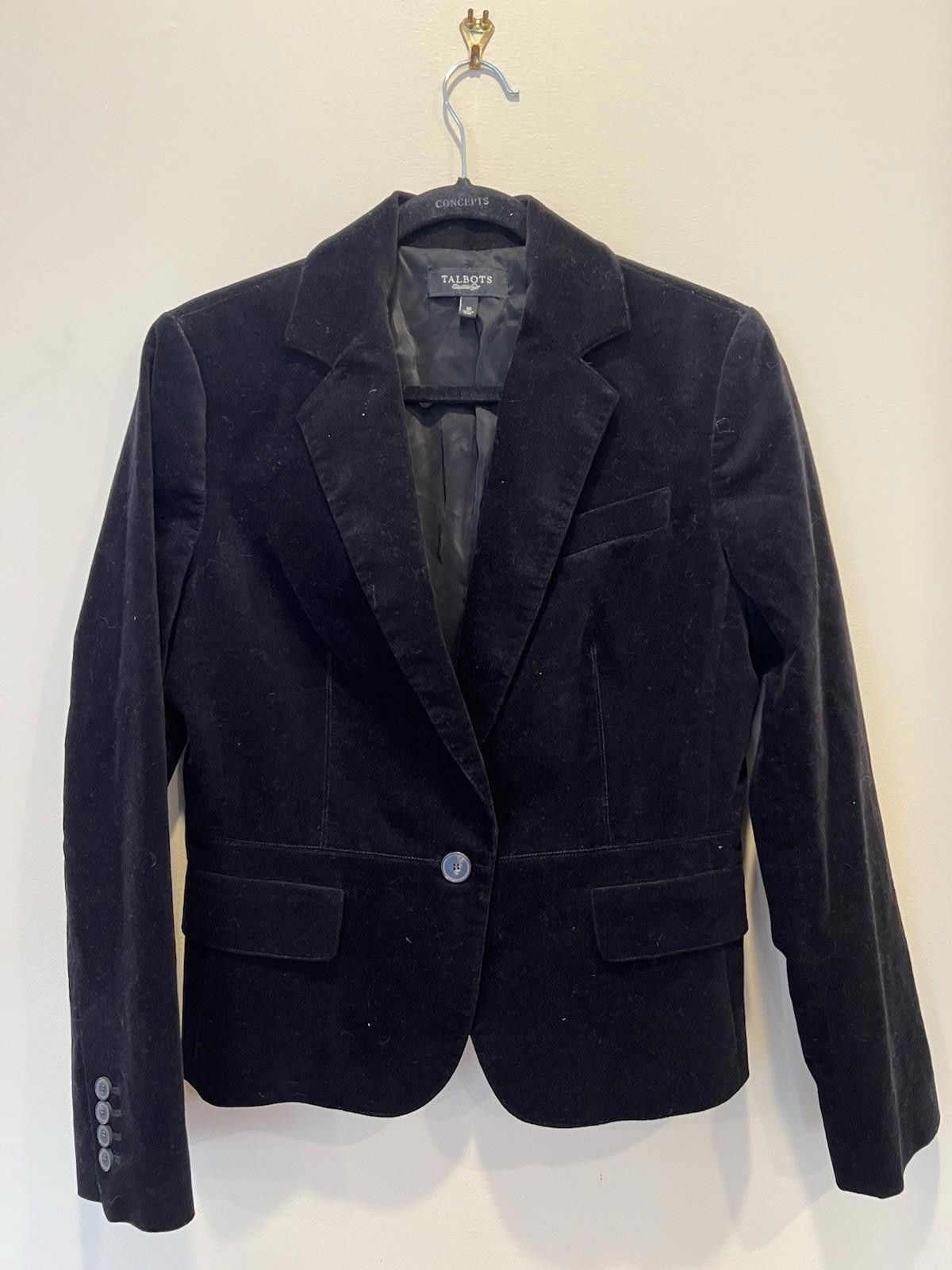 Other Talbots Black Velvet Blazer Womens Size 10 Classic Jacket Size L / US 10 / IT 46 - 1 Thumbnail