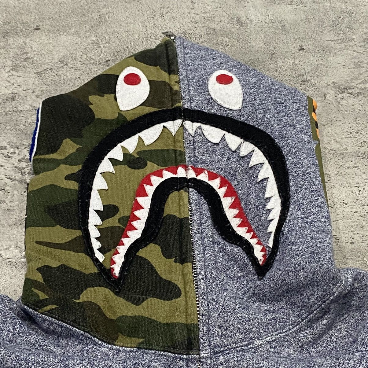 Bape Bape Shark Gray Heather Full Zip Hoodie Size US L / EU 52-54 / 3 - 2 Thumbnail