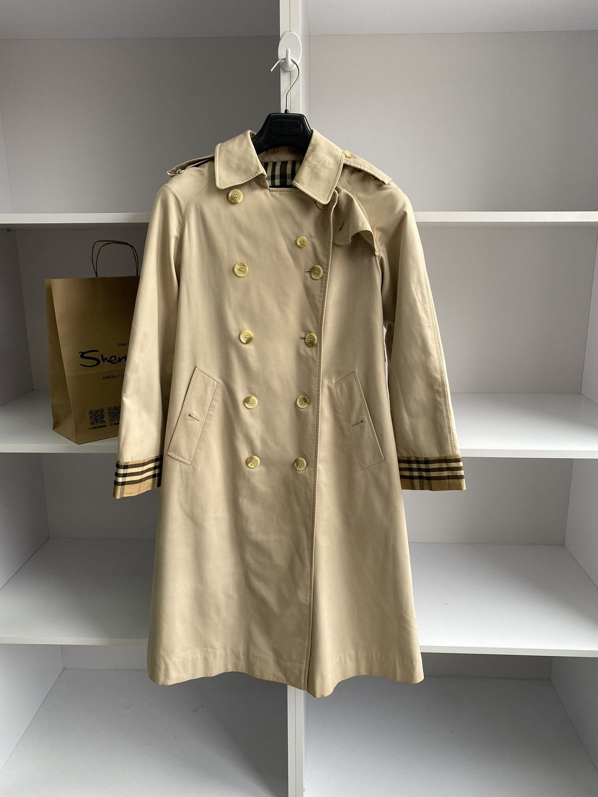Burberry × Vintage Vintage Burberry Nova Check Trench Coat Size US S / EU 44-46 / 1 - 1 Thumbnail