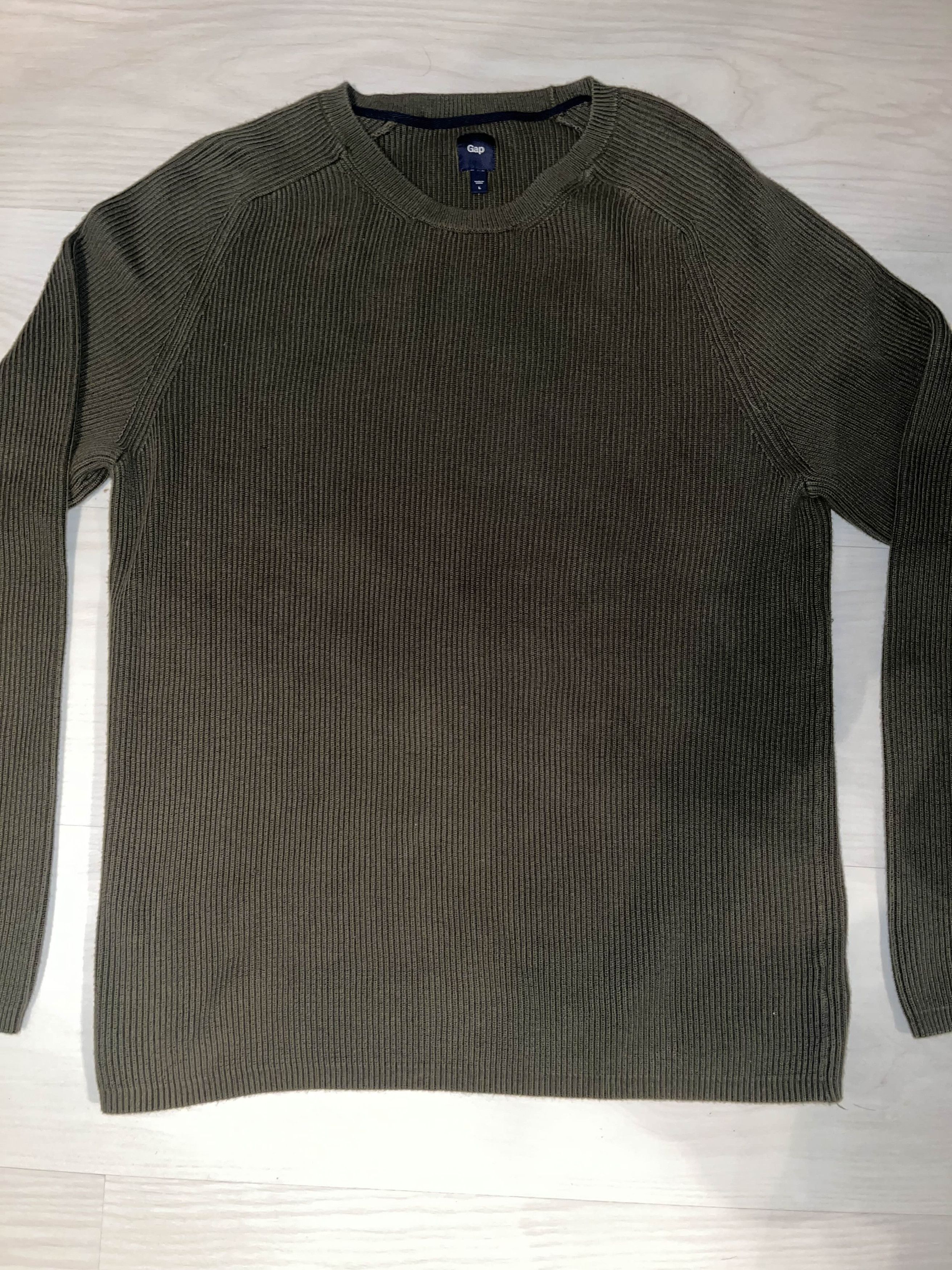 Gap × Vintage GAP Olive Green Ribbed Sweatshirt Size US L / EU 52-54 / 3 - 3 Thumbnail
