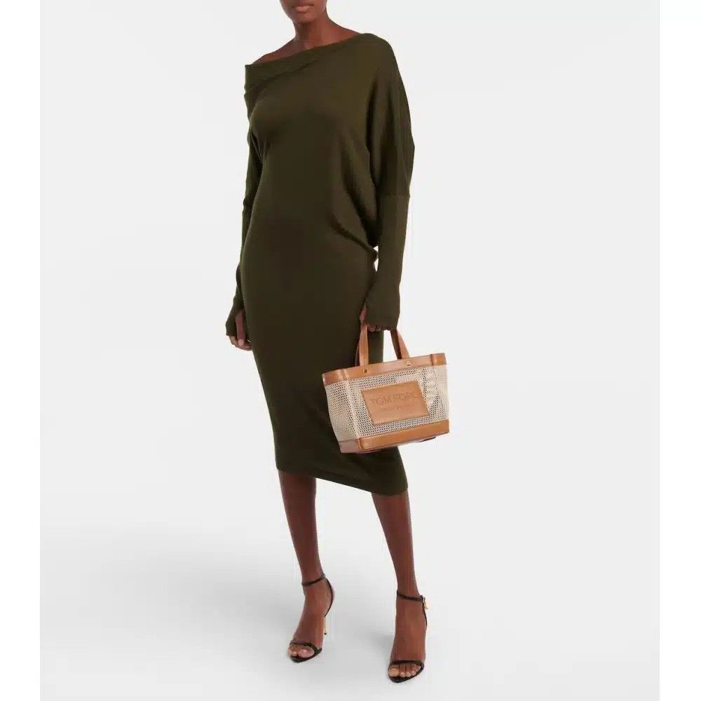 Tom Ford o1sndg1224 L1494 Size: OS / Small Logo Patch Tote Bag Size ONE SIZE - 5 Thumbnail