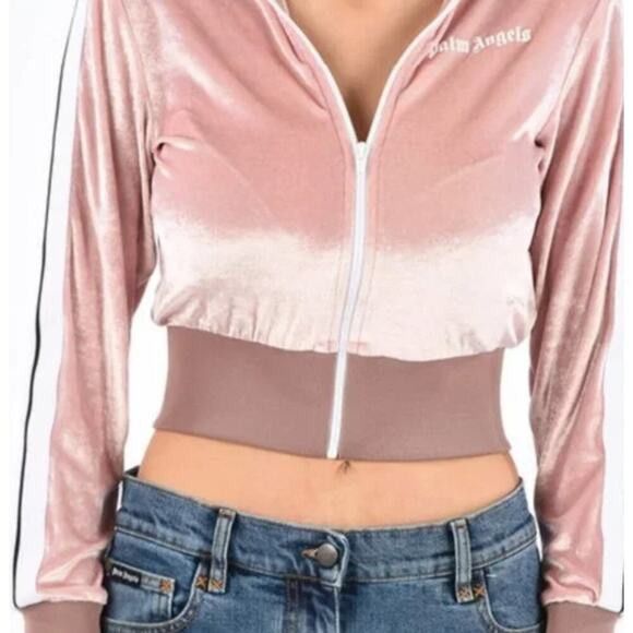 Palm Angels Palm Angels Chenille Cropped Zip Up Hoodie Rose Size XL / US 12-14 / IT 48-50 - 5 Thumbnail