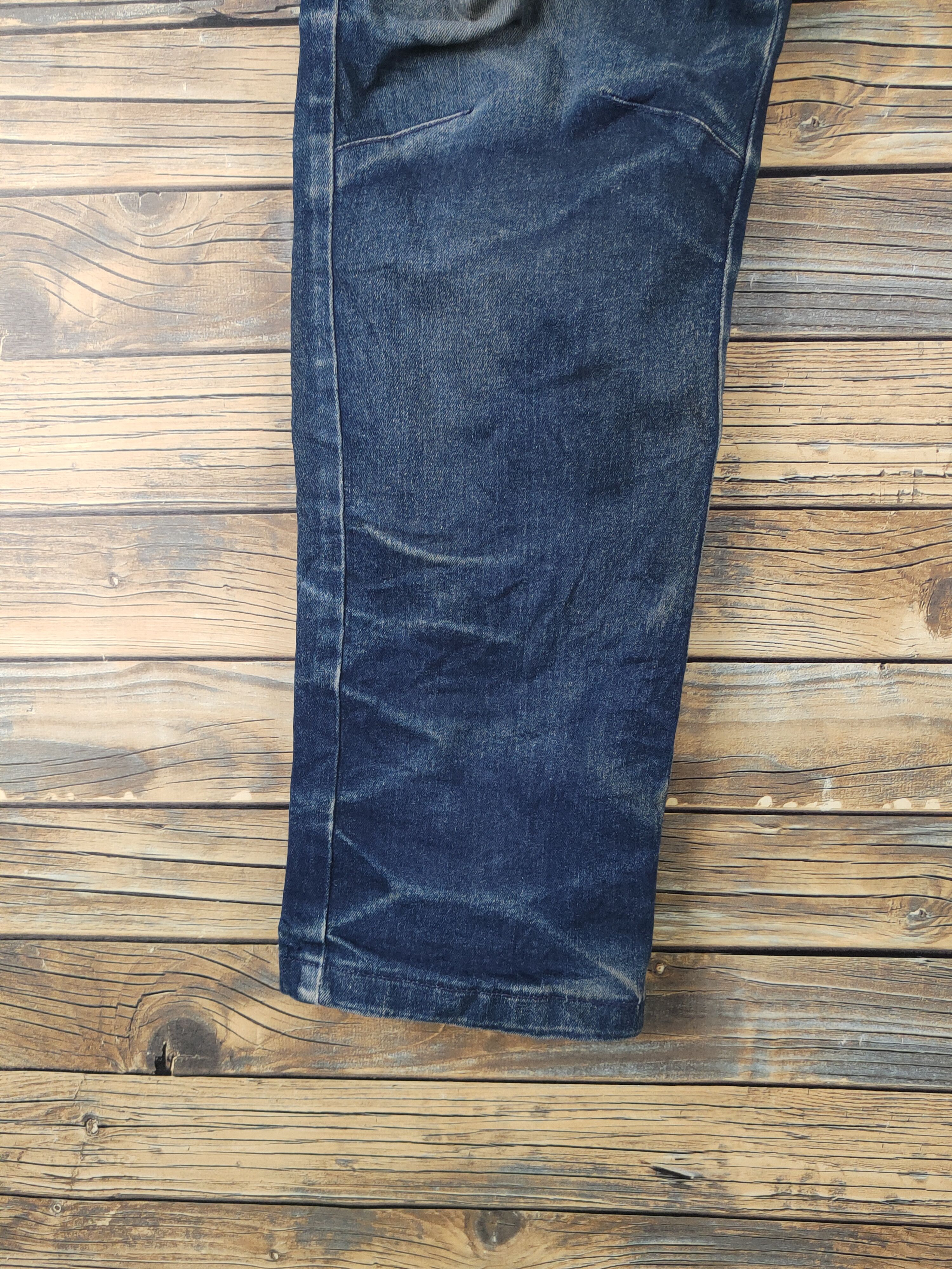 Japanese Brand FieldCore Dark Blue Distressed Ripped denim Jeans #W1995 Size US 34 / EU 50 - 4 Thumbnail