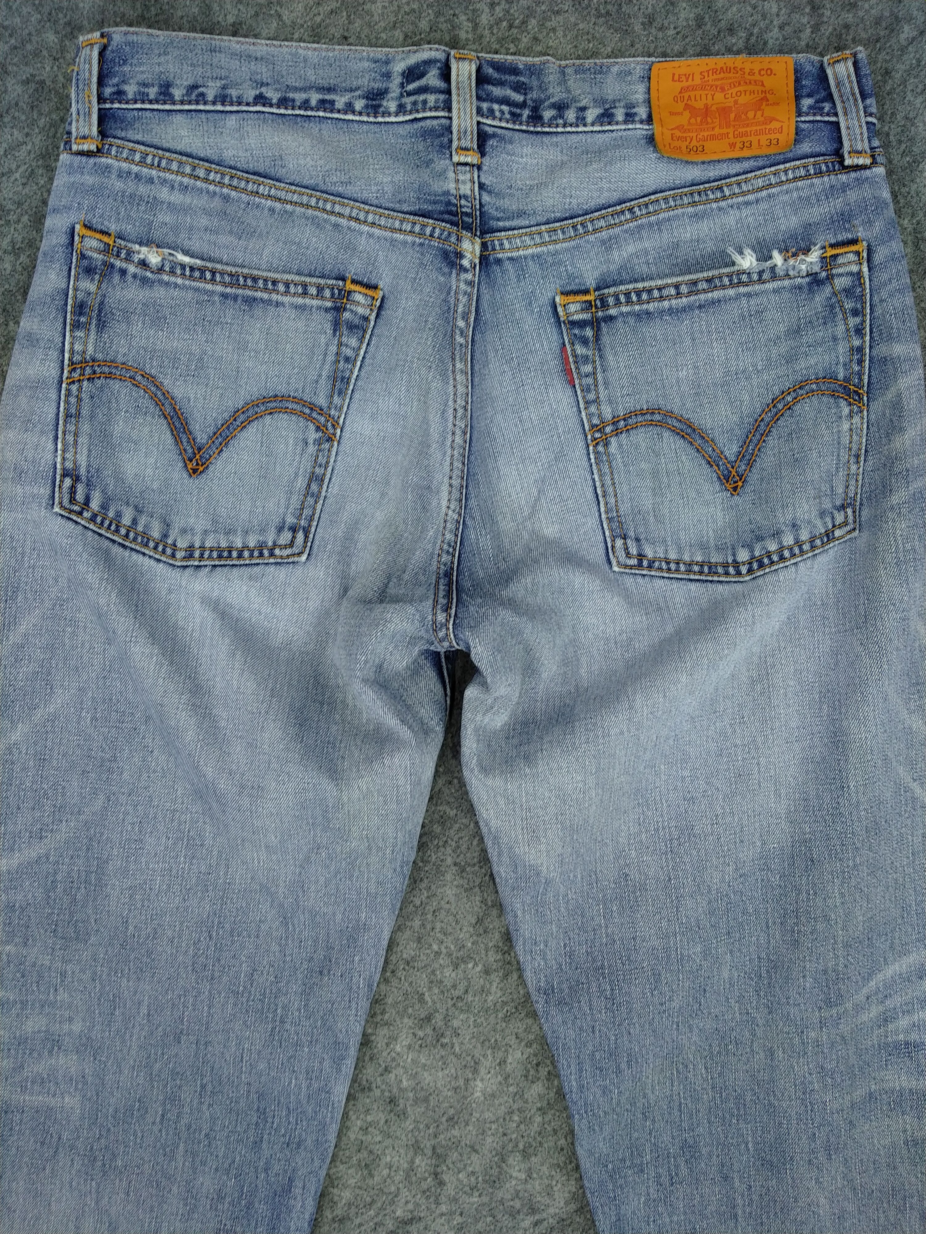Levi's Classic Levi's 503 Distressed Ripped Denim 34 x 29.5 -JN085 Size US 34 / EU 50 - 4 Thumbnail