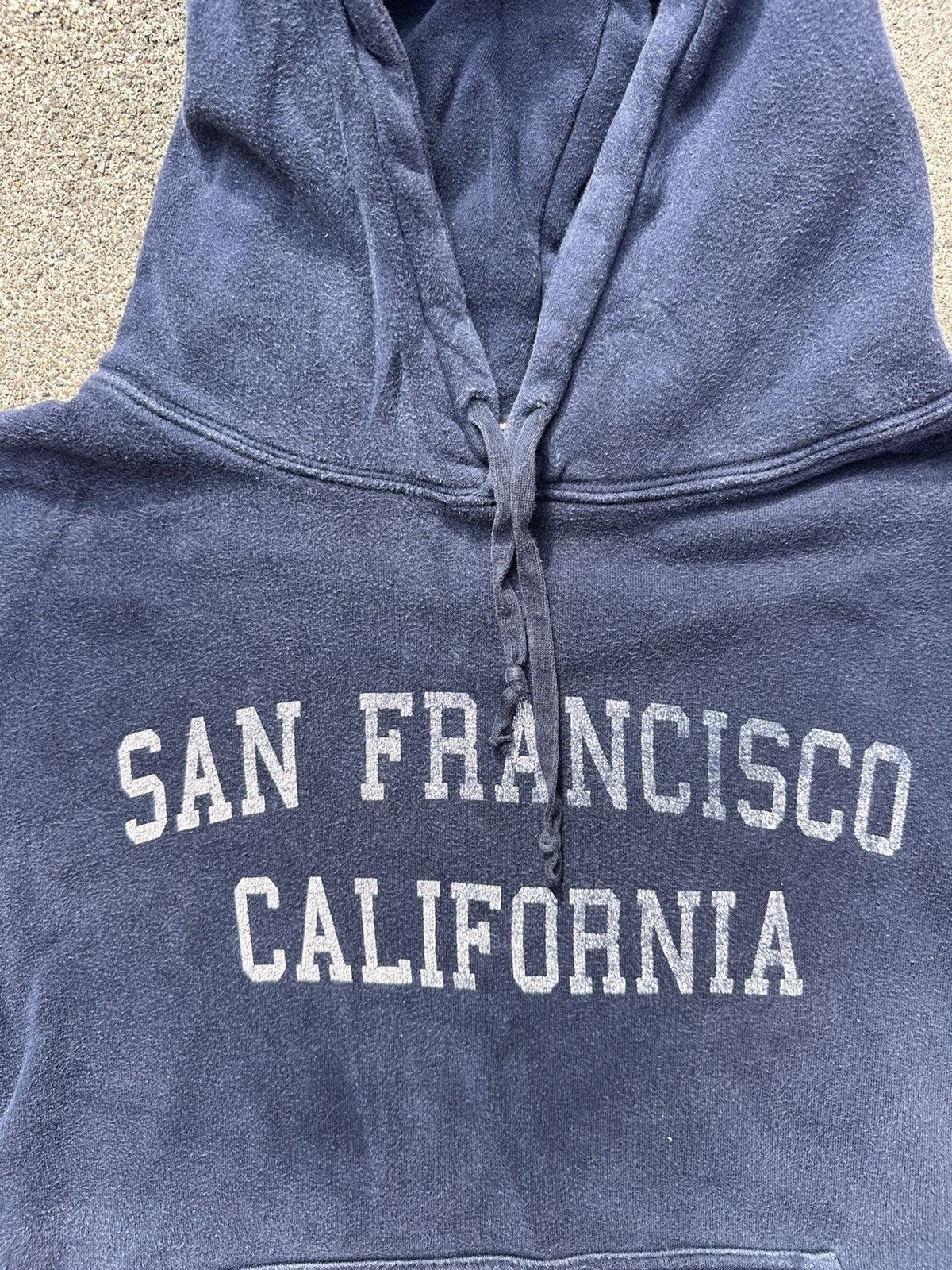 Vintage Vintage Navy Blue SF Hoodie with Wash Size US S / EU 44-46 / 1 - 2 Thumbnail