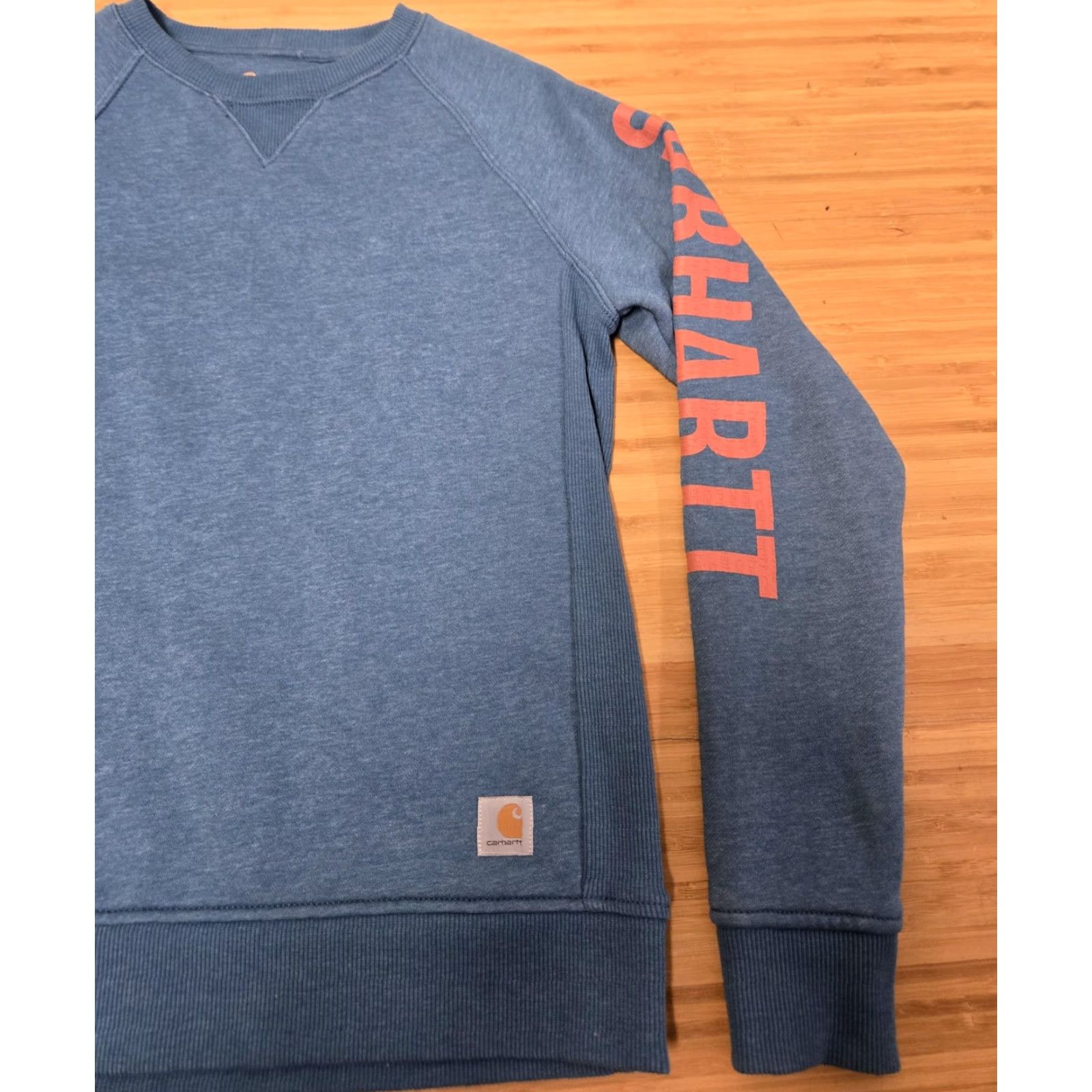 Carhartt VINTAGE Carhartt Sweatshirt Womens XS Blue Crewneck Relaxed Fit Raglan Patch Sleeve Logo Patch Size XS / US 0-2 / IT 36-38 - 2 Thumbnail