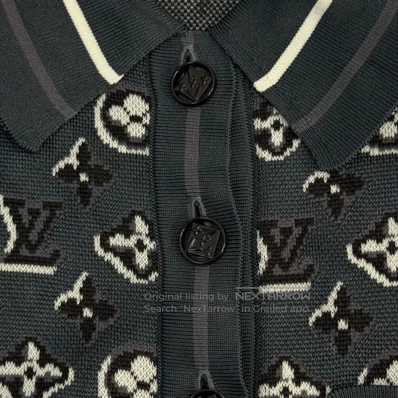 Louis Vuitton Louis Vuitton Dark grey full logo mulberry silk short slee Size XS / US 0-2 / IT 36-38 - 7 Thumbnail