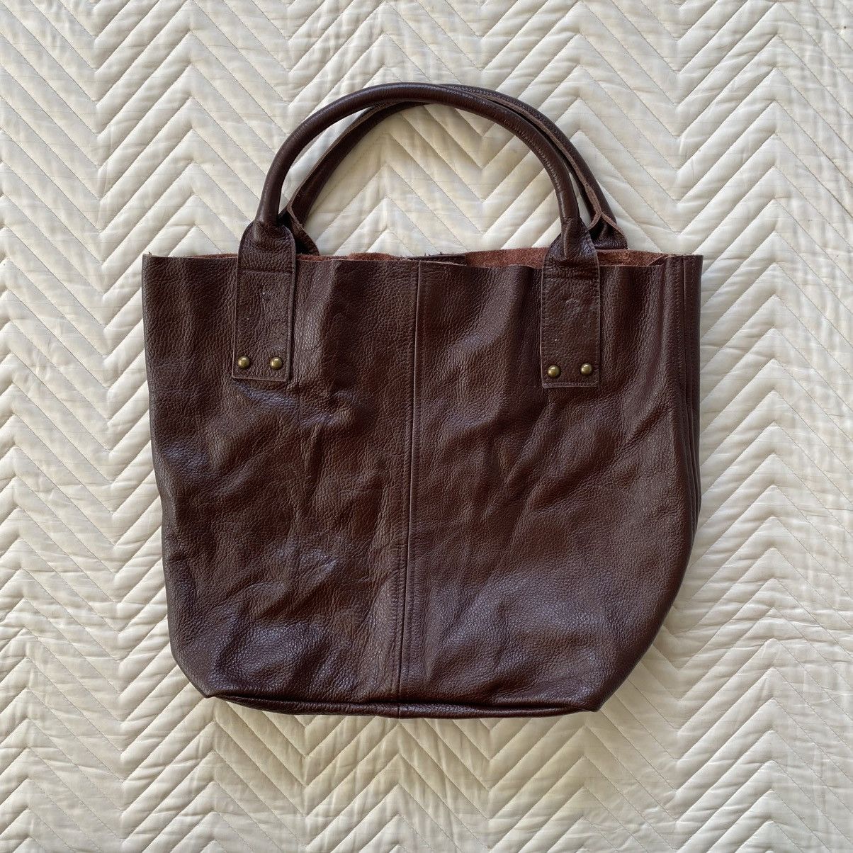 Japanese Brand Custom Made Denim Tote Bag– Vintage Patina Look Size ONE SIZE - 14 Thumbnail