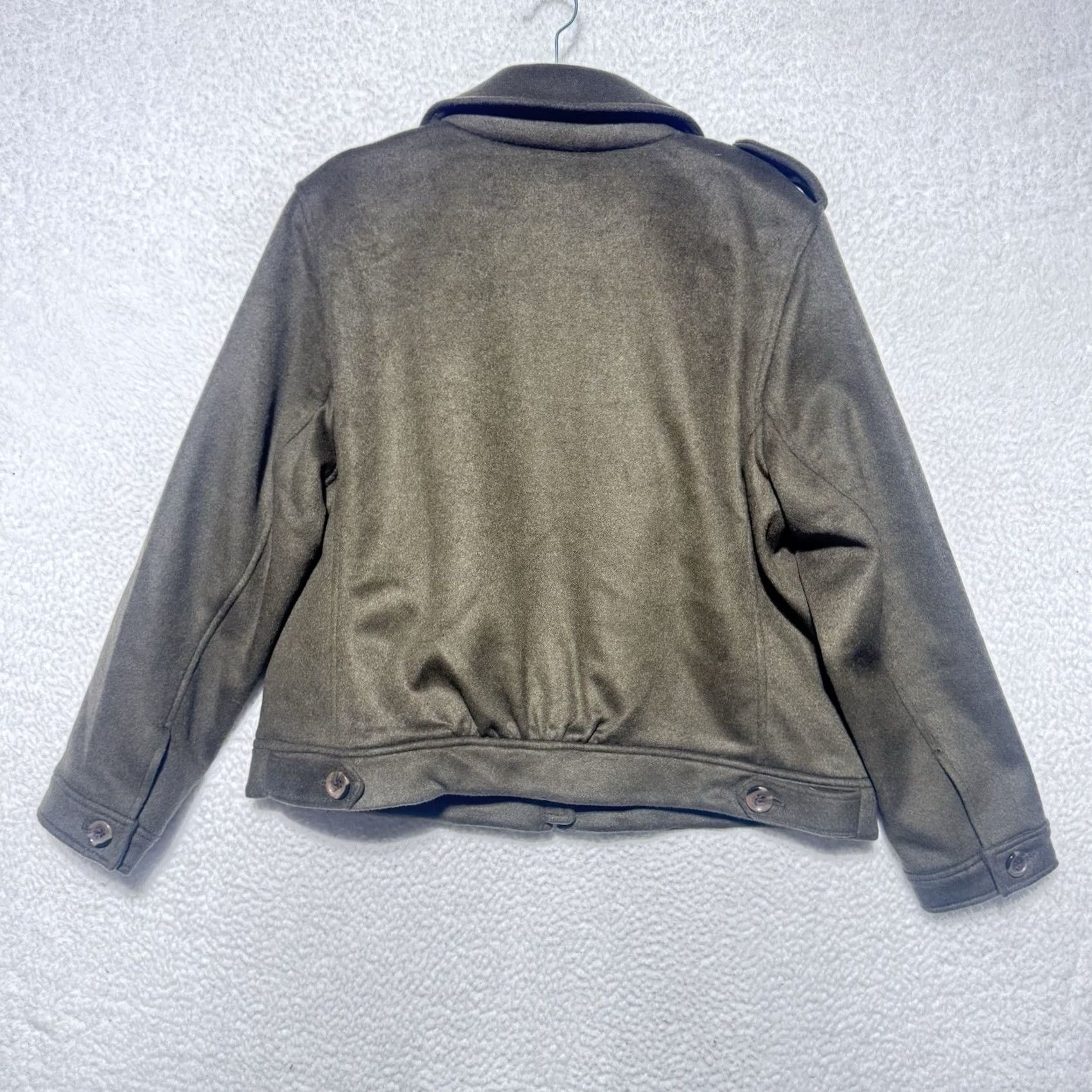 Talbots Talbots Wool Blend Bomber Jacket XL Petite Green Regular Fit Long Sleeve Pockets Adults Womens Velvet? Size XL / US 12-14 / IT 48-50 - 6 Thumbnail