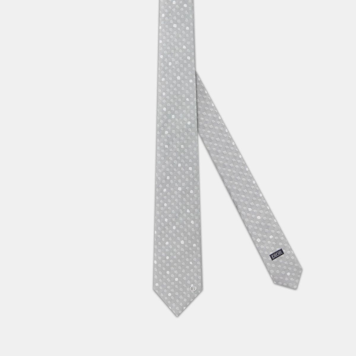 Dior o1w1db11024 Size: OS / Polka Dots Tie in Grey Size ONE SIZE - 1 Thumbnail