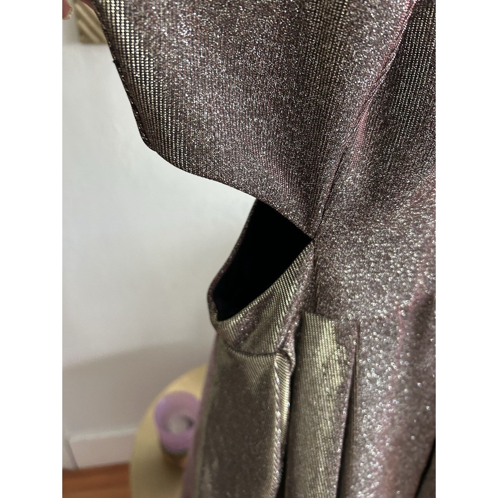 & Other Stories Y2K Glitter Cut Out Mini Dress Silver Fairy Party Prom 2 Size XS / US 0-2 / IT 36-38 - 5 Thumbnail