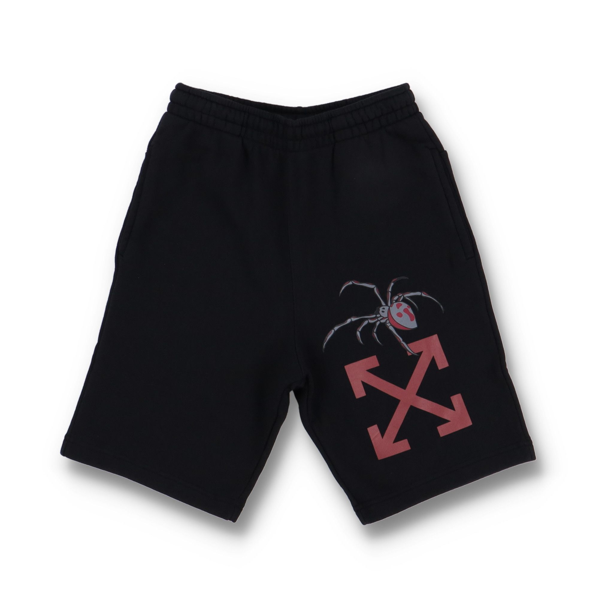 Off-White Black Arachno Spider Arrows Logo Sweatshorts Size 30" / US 8 / IT 44 - 1 Thumbnail