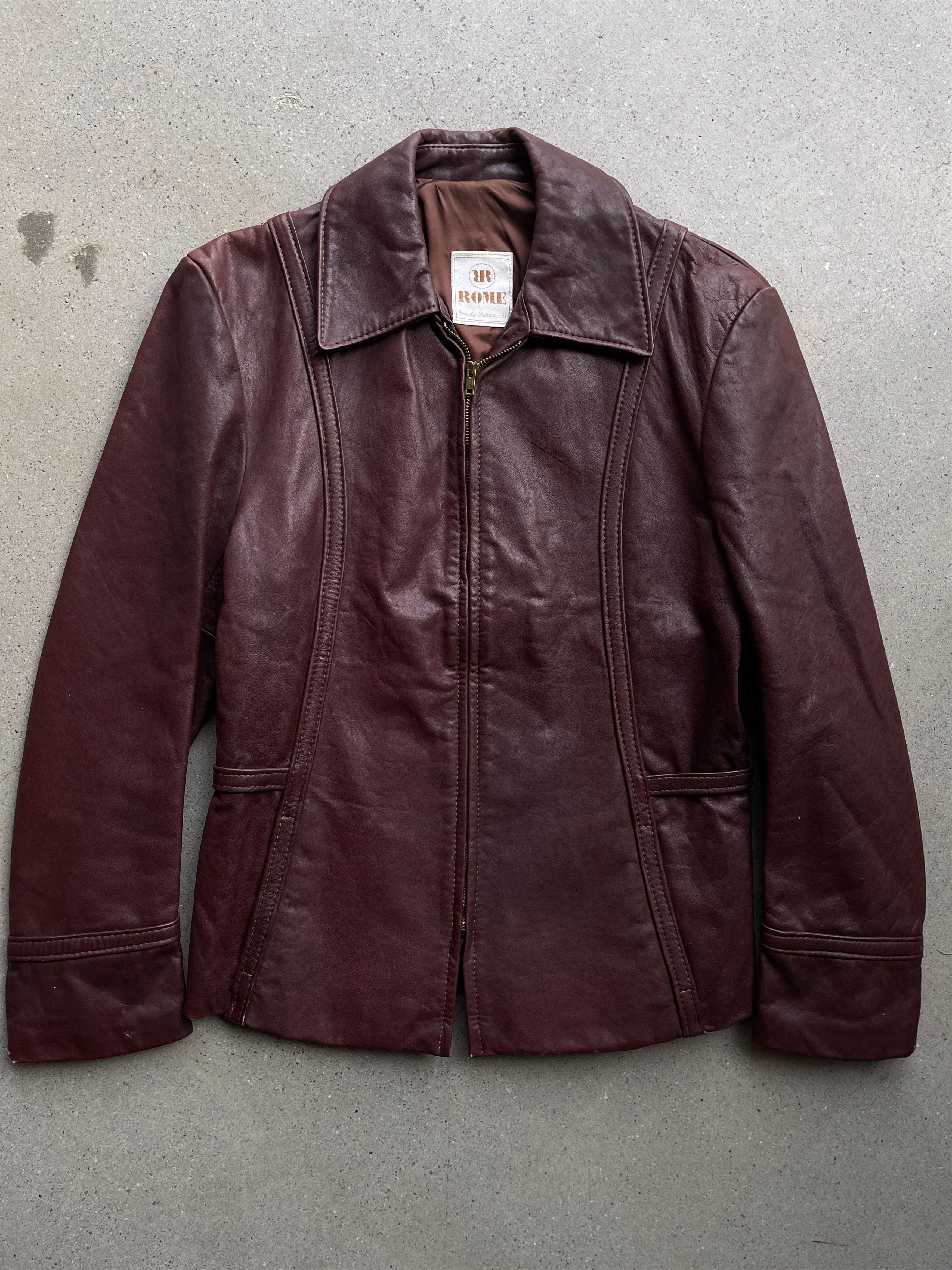 Vintage 1970'S ROME LEATHER JACKET Size S / US 4 / IT 40 - 1 Thumbnail
