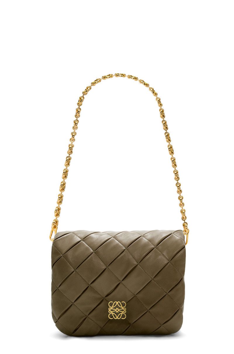 Loewe o1in1g0426 Size: OS/ Goya Puffer Bag in Dark Khaki Green Size ONE SIZE - 6 Thumbnail