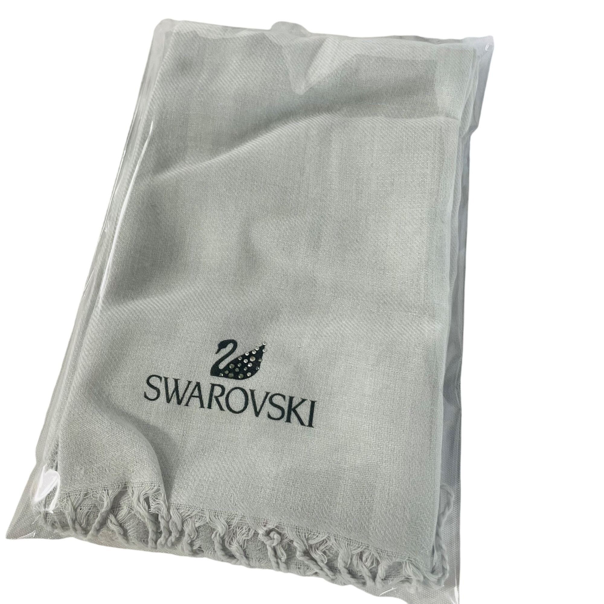 Swarovski Swarovski Light Gray Scarf With Crystal Embellishments & Fri Size ONE SIZE - 2 Thumbnail