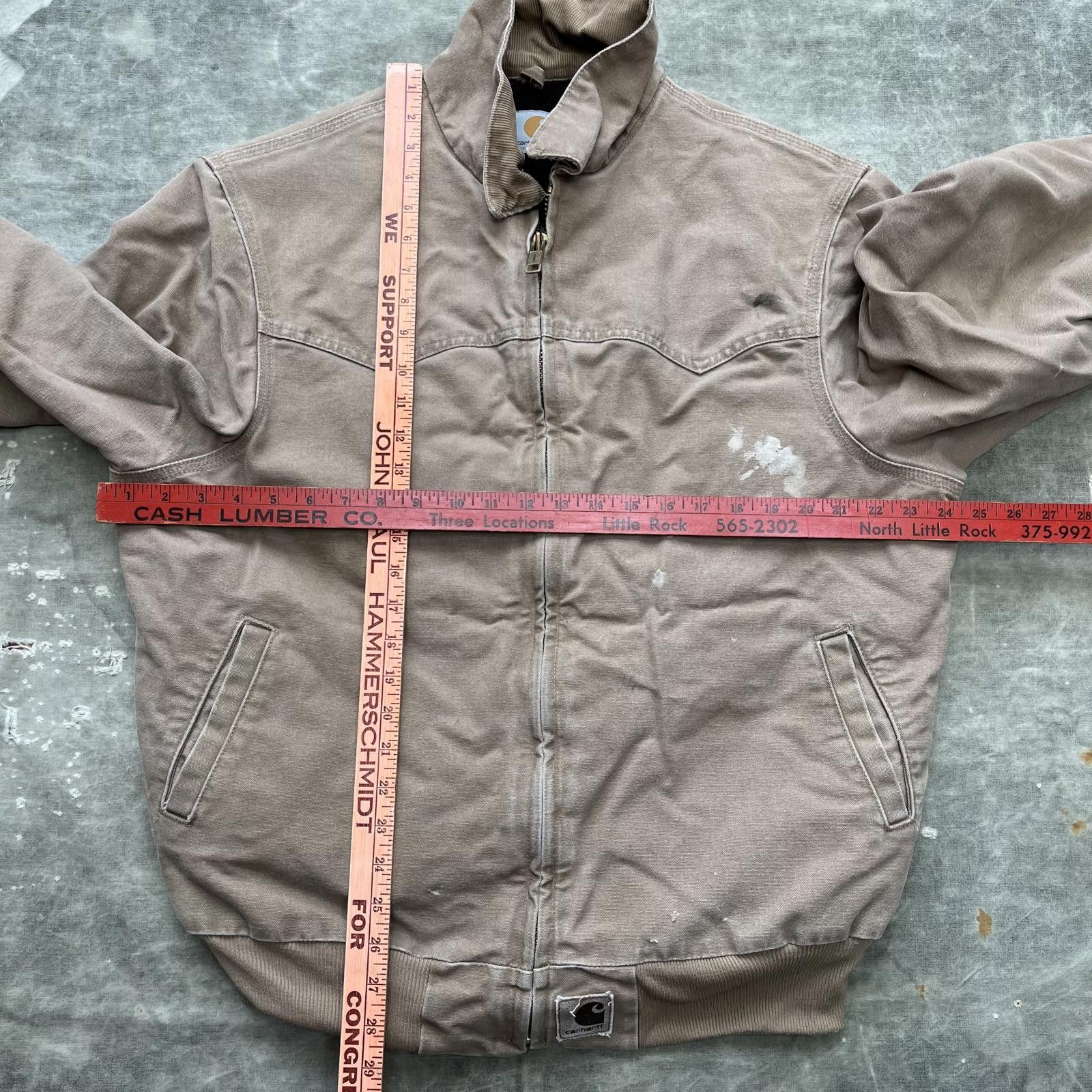 Carhartt × Vintage Vintage Santa Fe Beige Tan Carhartt Paint Splatter Jacket Size US L / EU 52-54 / 3 - 3 Thumbnail