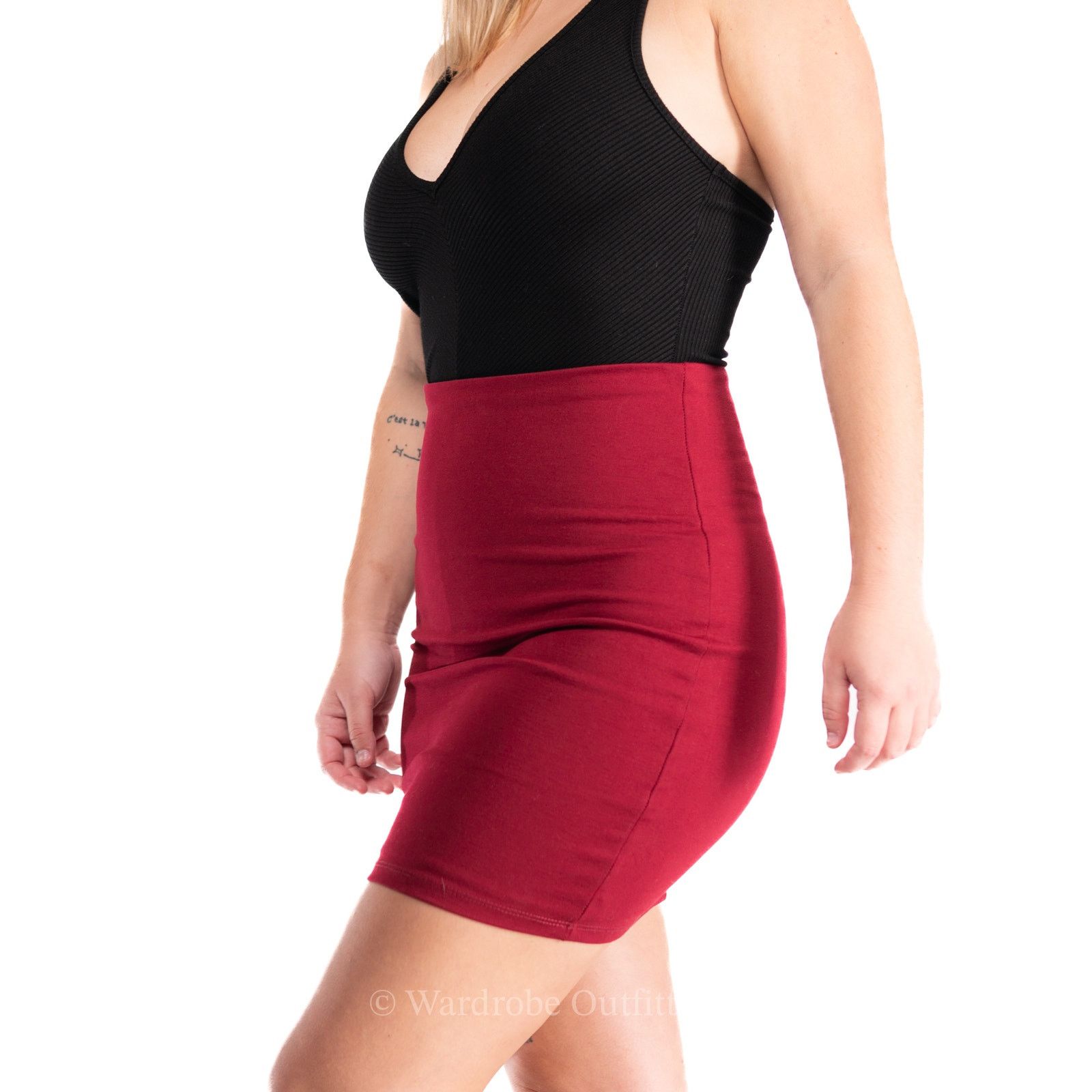 Designer Lulu's Deep Red Mini Skirt - S Size 27" / US 4 / IT 40 - 8 Thumbnail