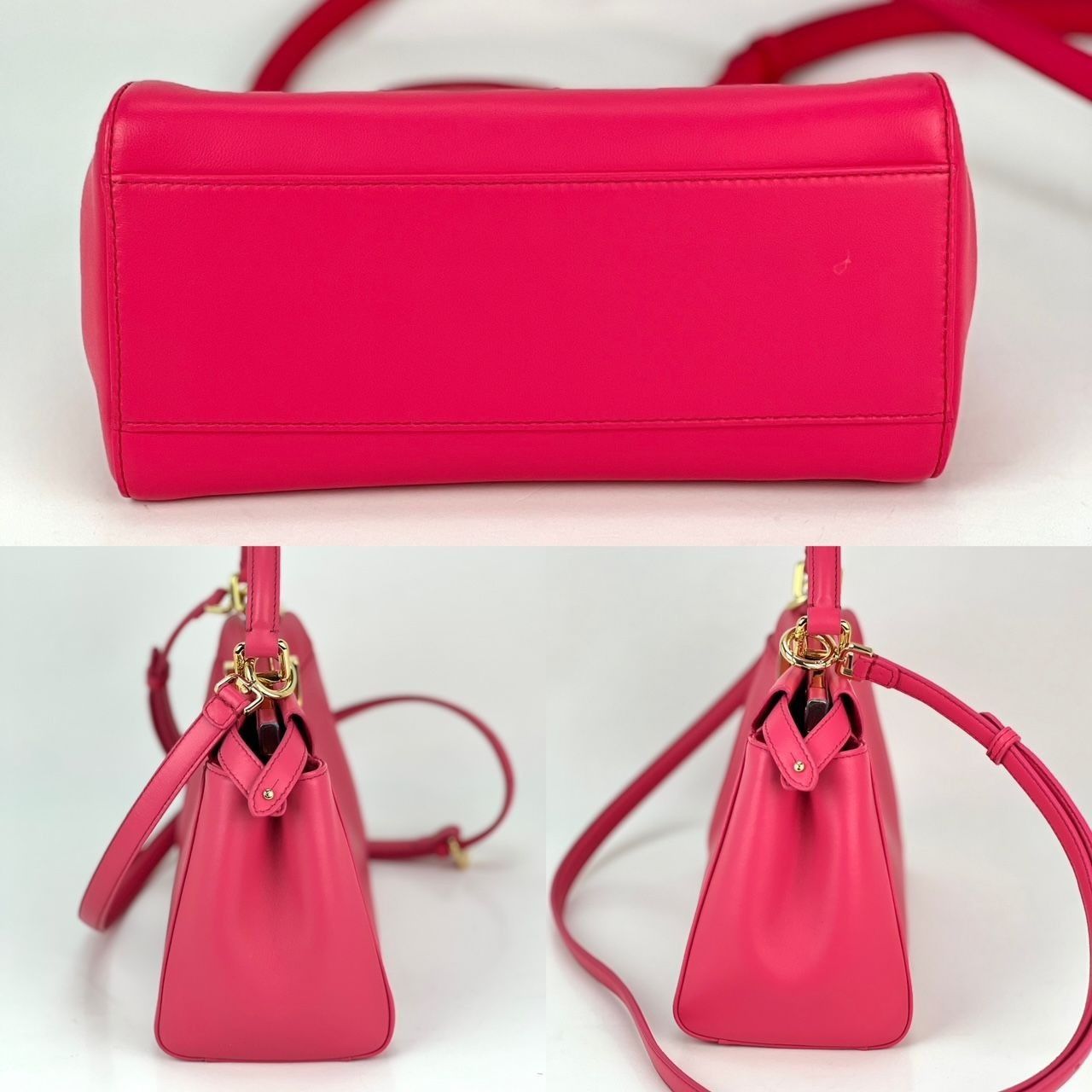 Fendi Fendi Mini Peekaboo Pink Leather Hand Shoulder Bag Size ONE SIZE - 6 Thumbnail