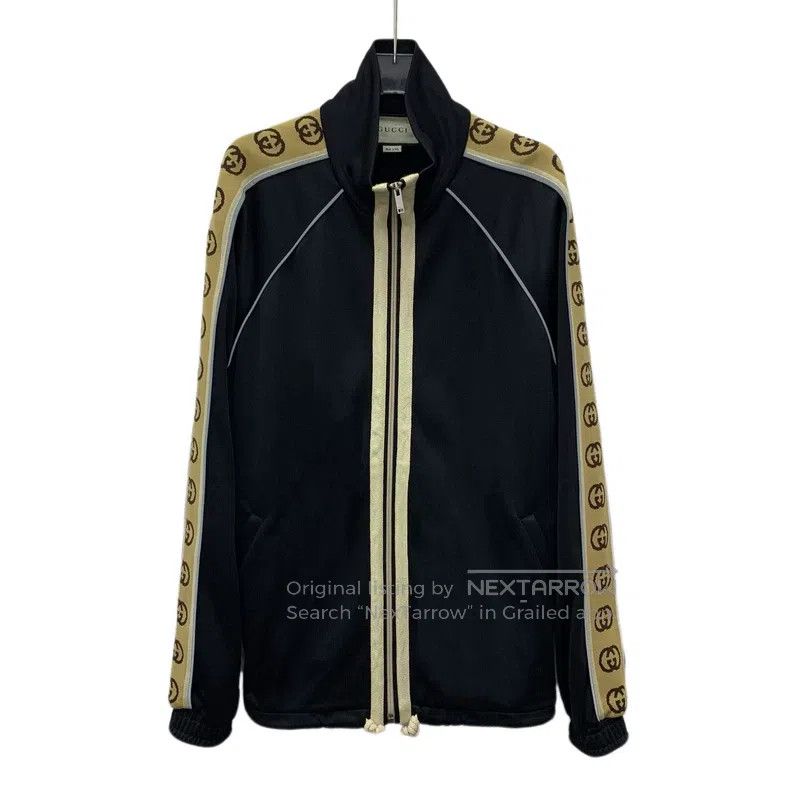 Gucci Gucci Black side striped logo stand-up collar zipper long- Size US S / EU 44-46 / 1 - 1 Thumbnail