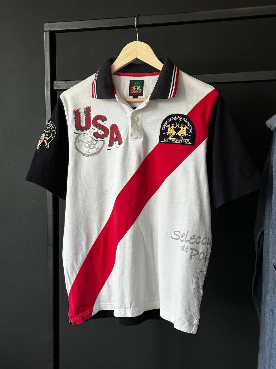 La Martina 2008 Vintage La Martina USA Polo Team Y2K Blockcore Size US L / EU 52-54 / 3 - 1 Thumbnail