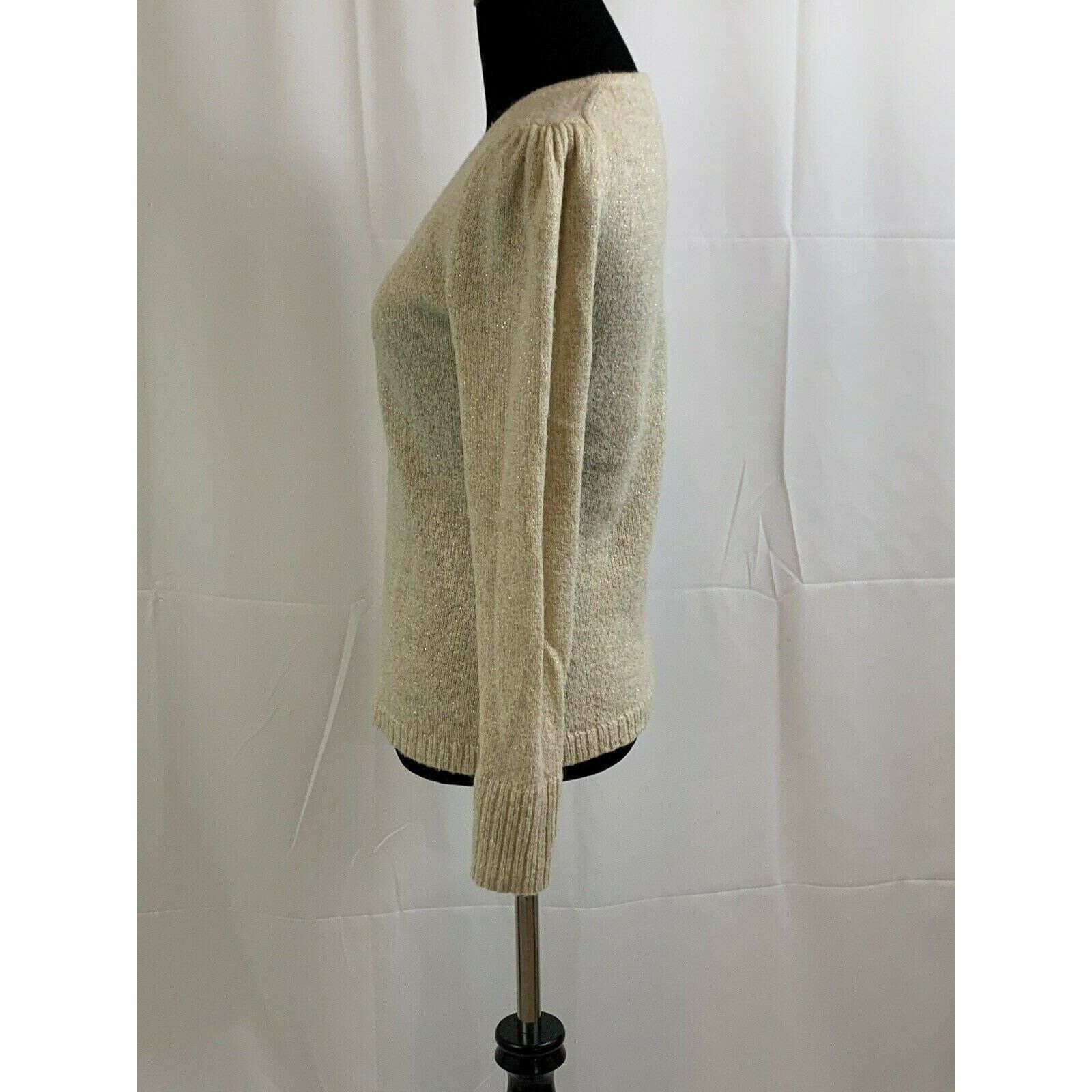 Ann Taylor Ann Taylor beige gold shimmery Long Sleeves sweater size SP Size S / US 4 / IT 40 - 8 Thumbnail
