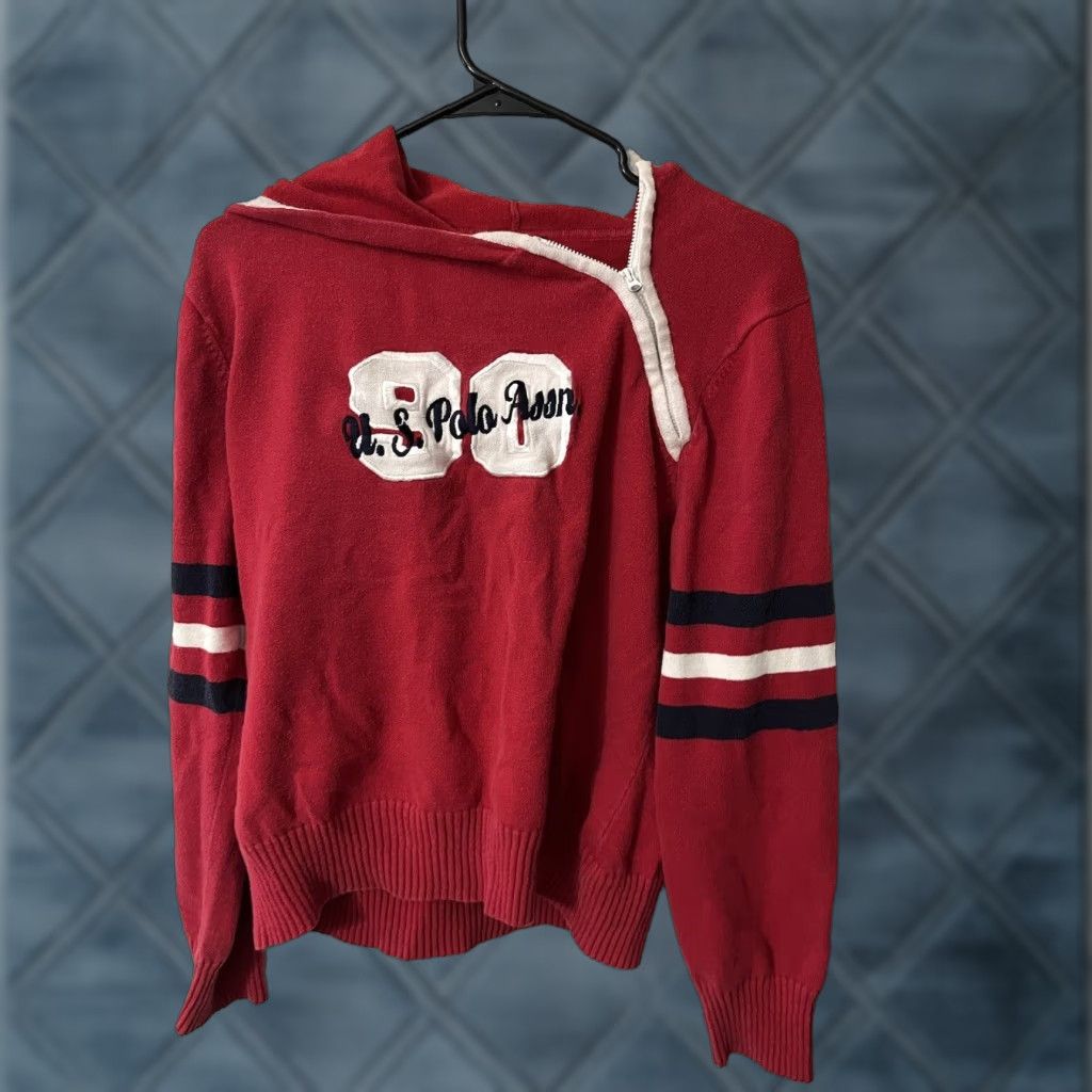Vintage US Polo Assn. Womens Plus 2X Red Hoodie Activewear 1/4 Zip Pullover Size XXL / US 16-18 / IT 52-54 - 1 Thumbnail