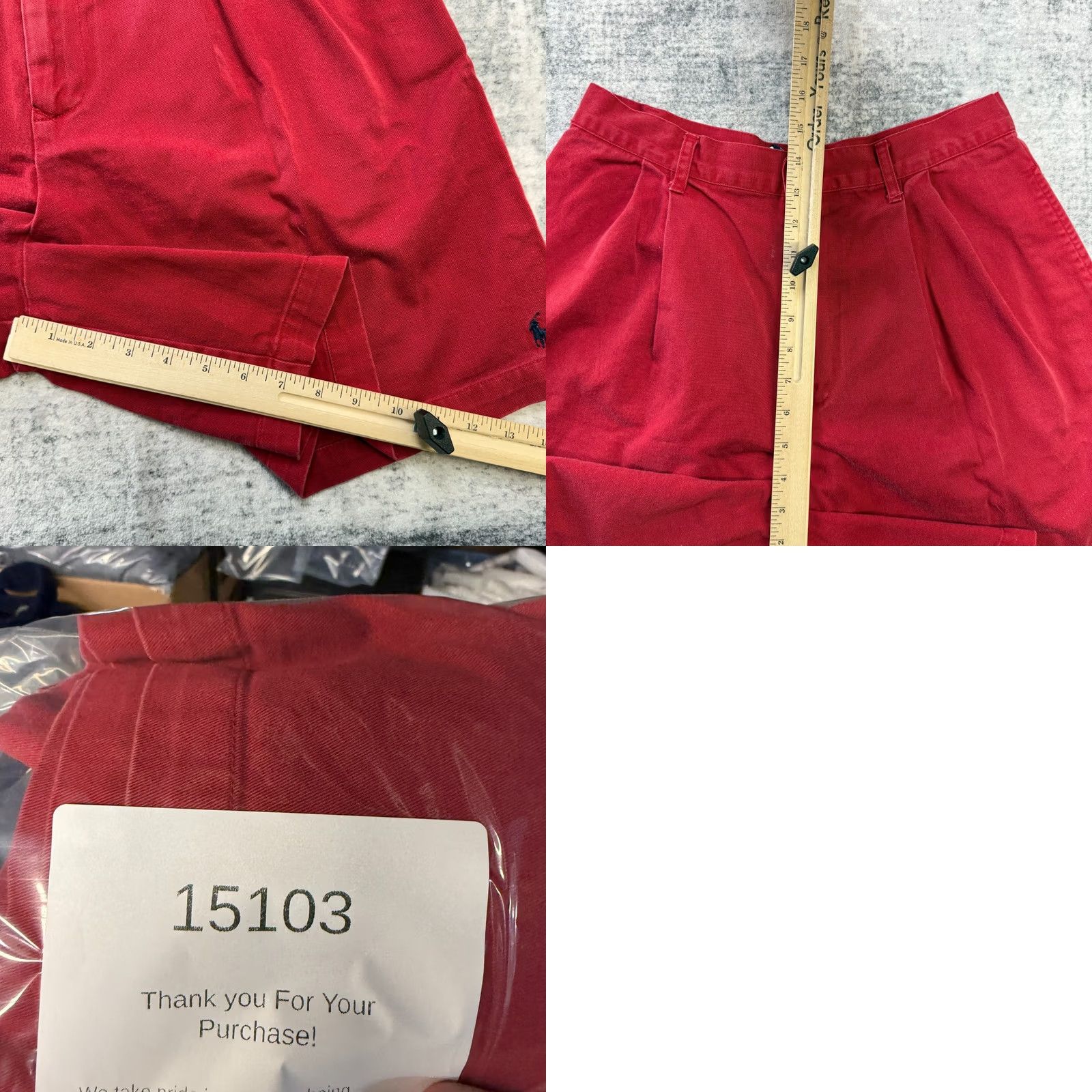 Polo Ralph Lauren VTG Polo Ralph Lauren Shorts Womens 14 Red Pleated Twill Trouser 90s Mom Summer Size 36" / US 14 / IT 50 - 9 Thumbnail