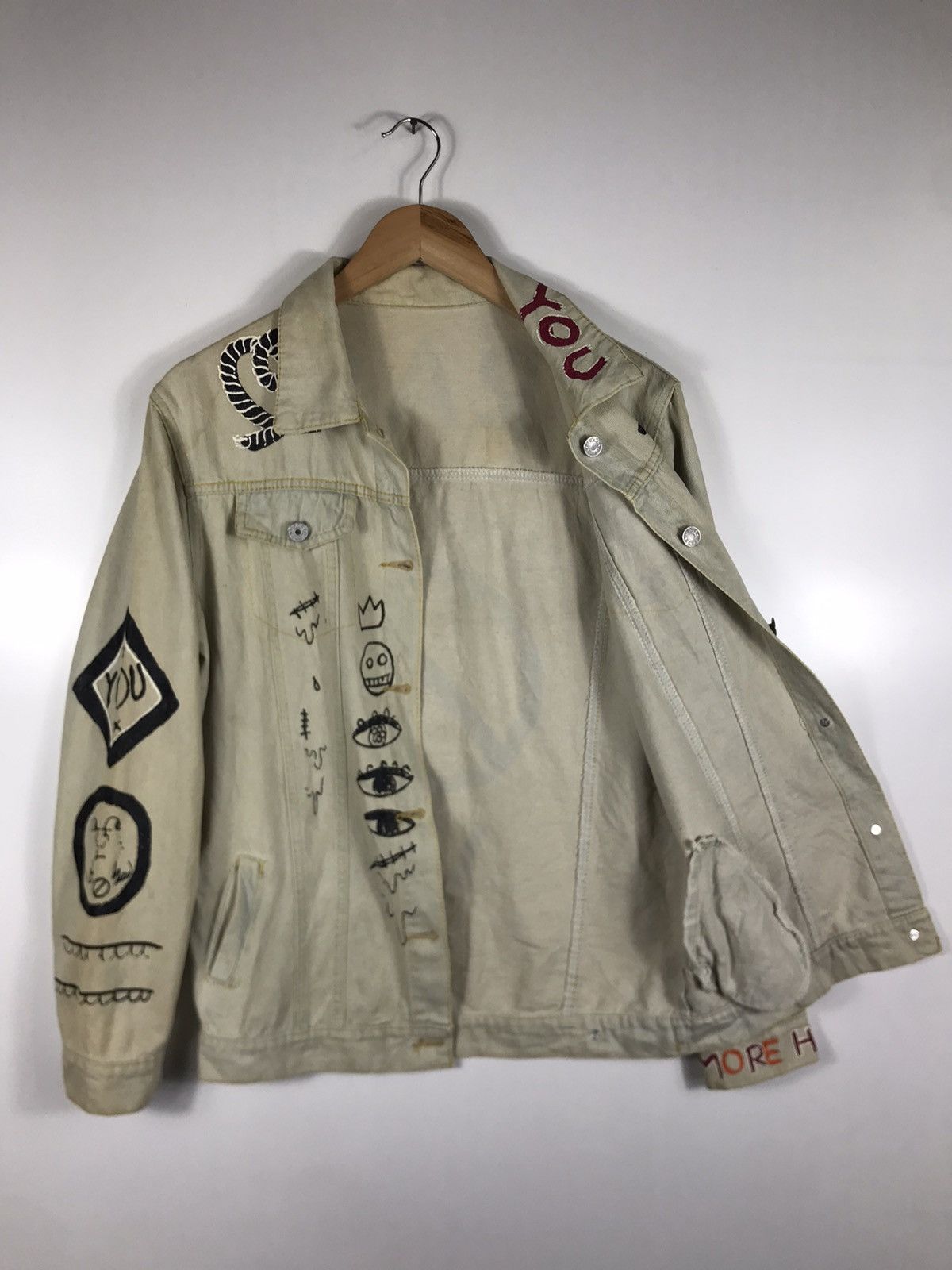 If Six Was Nine ⚡️Vintage Art Frash Lover Rock Button Denim Jacket Size M / US 6-8 / IT 42-44 - 9 Thumbnail