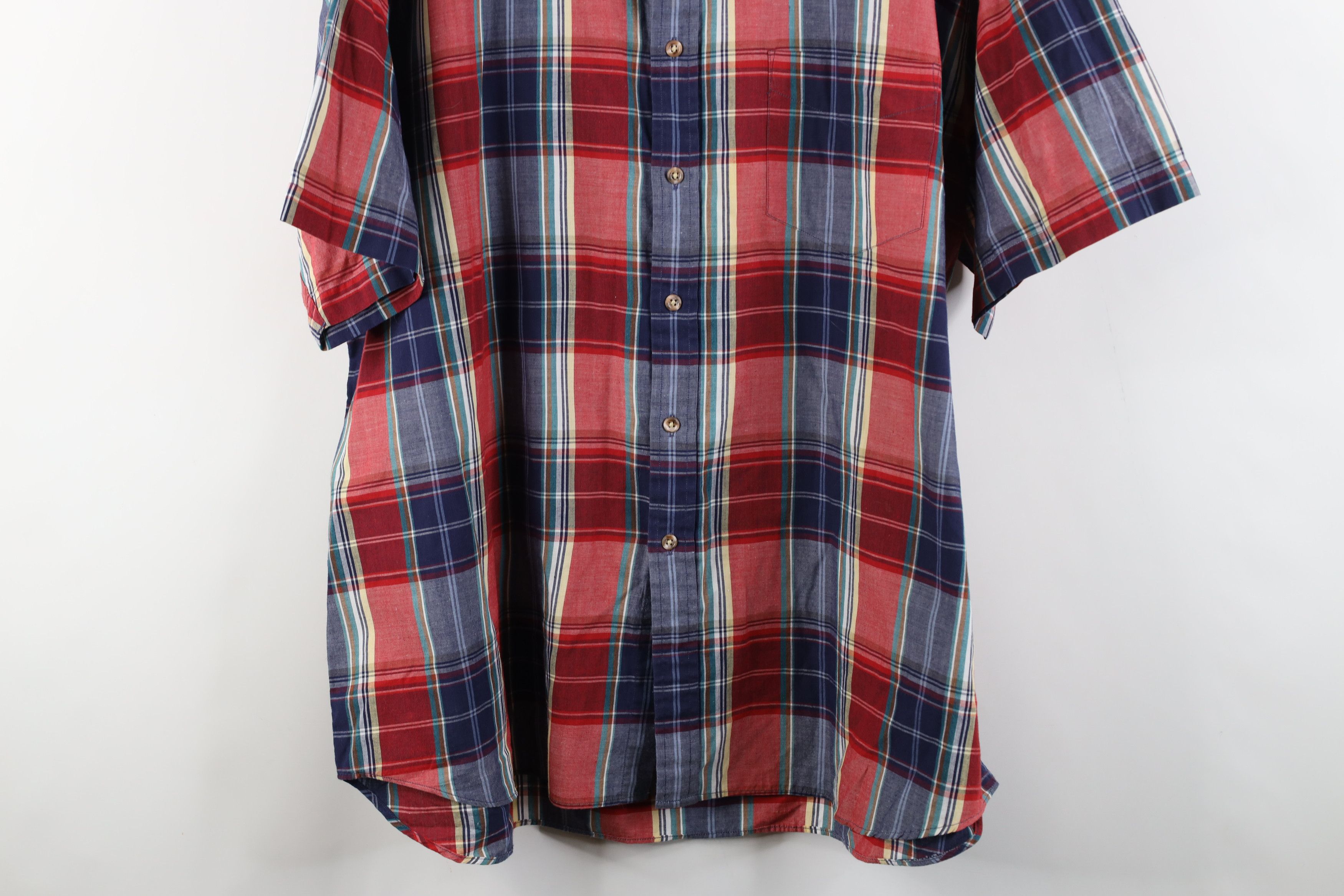 Vintage Vintage 90s Streetwear Cloth Madras Plaid Button Down Shirt Size US XL / EU 56 / 4 - 3 Thumbnail