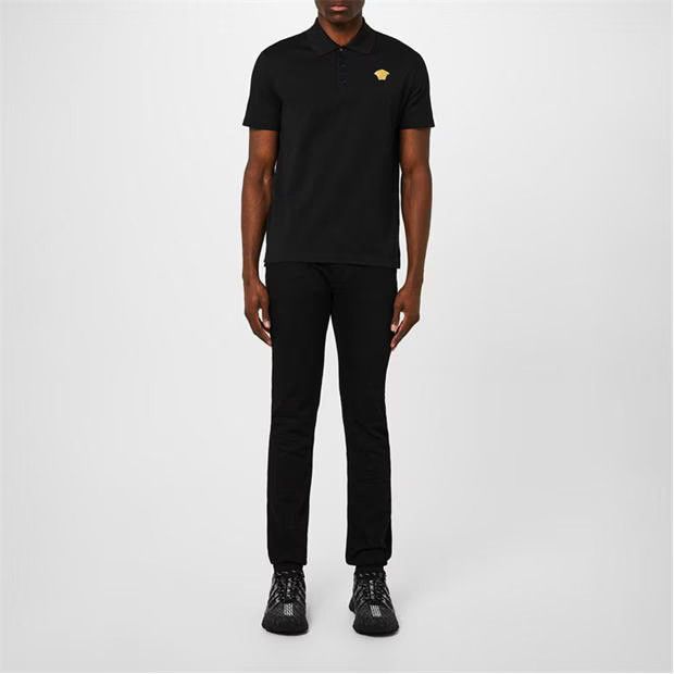 Versace o1g2r1mq0824 Medusa Crest Polo Shirts in Black & Gold Size US XS / EU 42 / 0 - 7 Thumbnail