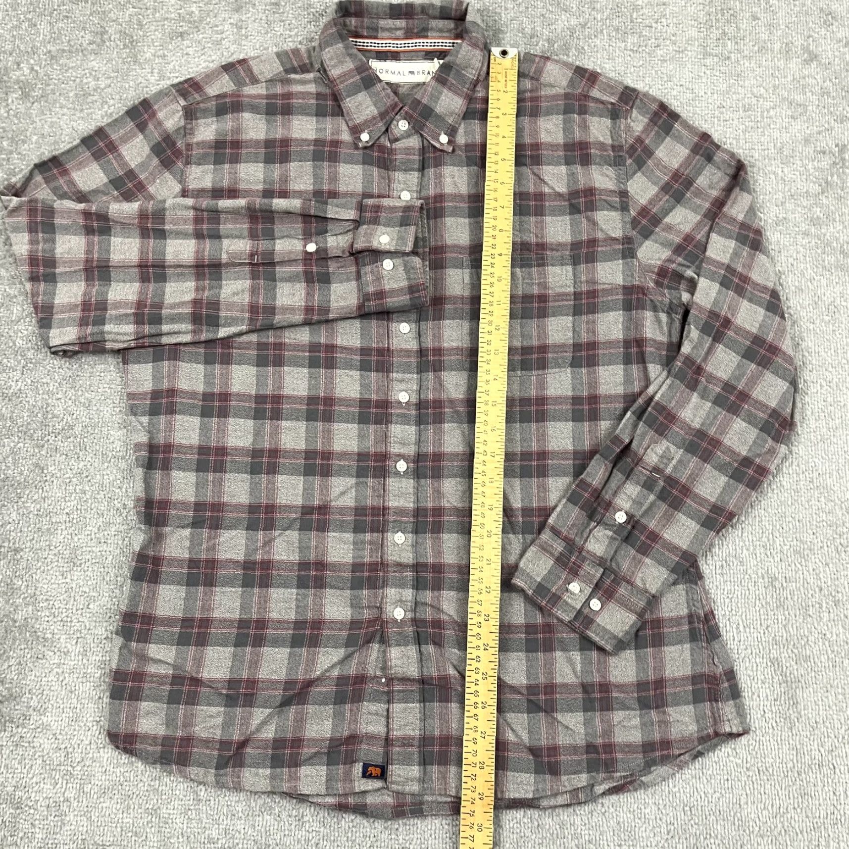 J Brand The Normal Brand Flannel Shirt XL Gray Red Plaid Button-Up Outdoor Mens Size US XL / EU 56 / 4 - 5 Thumbnail