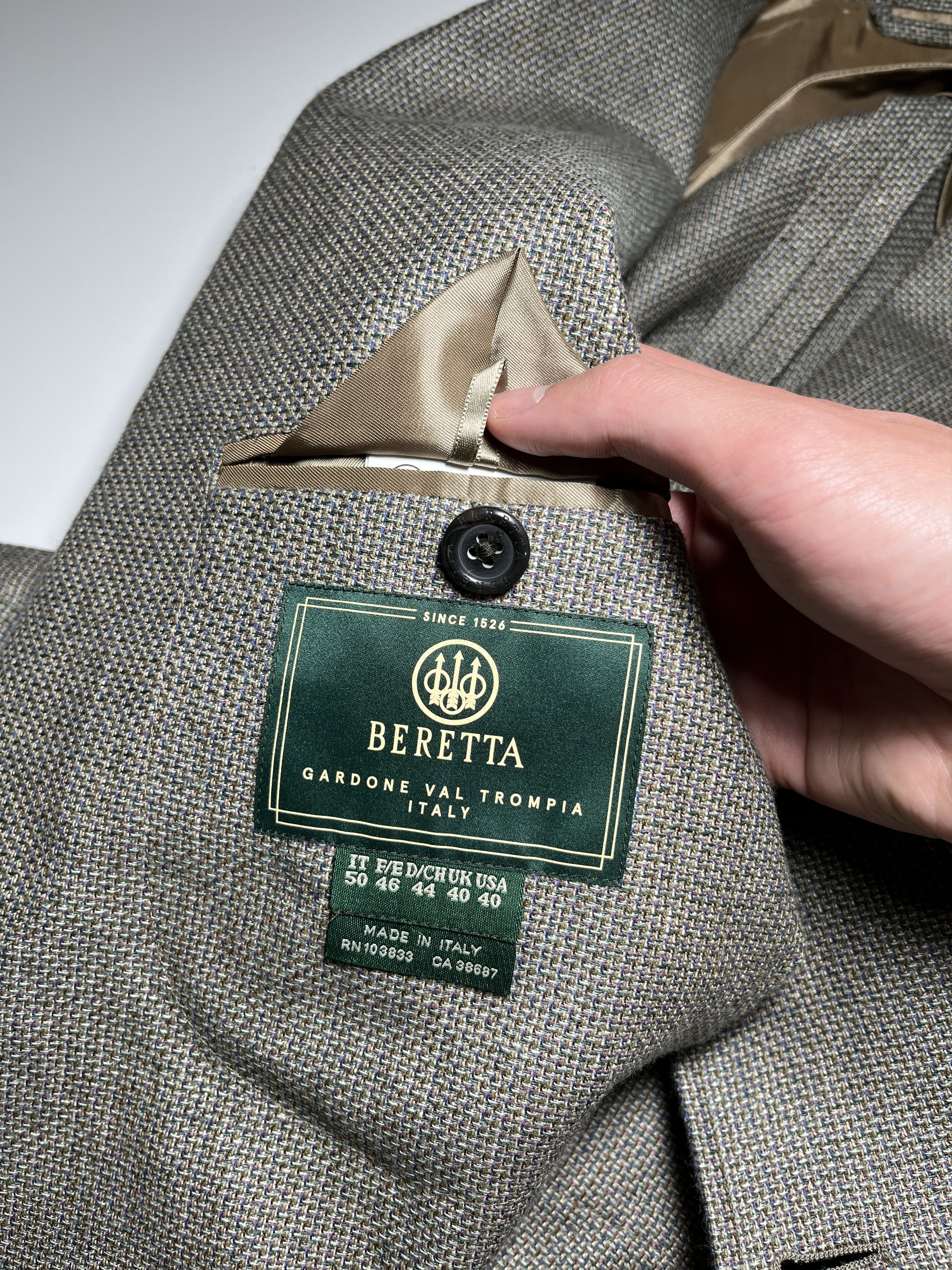 Beretta Beretta Linen / Wool Unlined Sport Coat Blazer Size 40 Size 40R - 13 Thumbnail