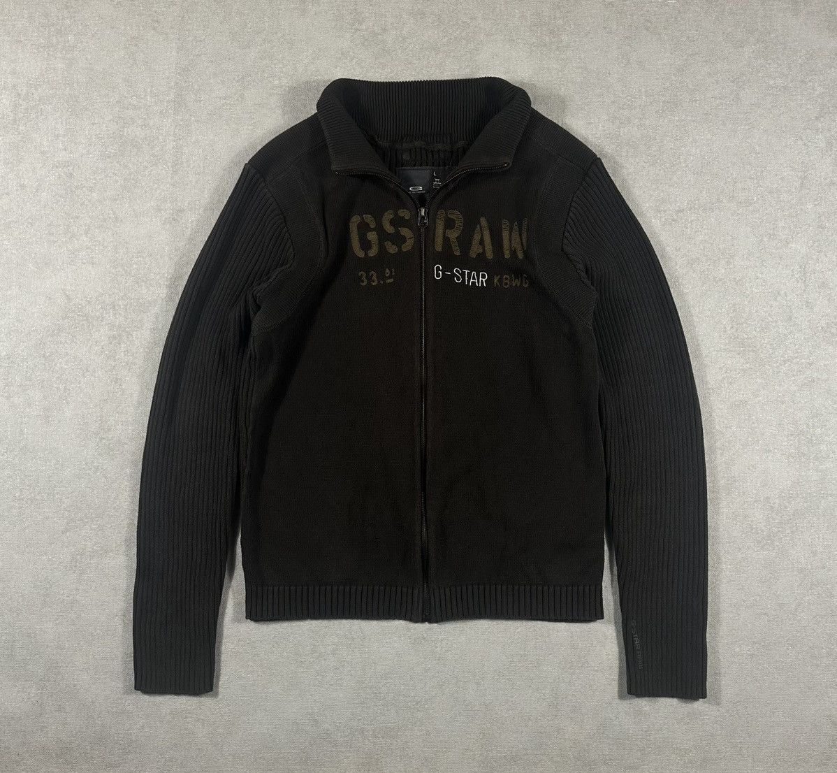 G-Star Vintage G Star Raw Knit Zip Sweater Size US L / EU 52-54 / 3 - 1 Thumbnail
