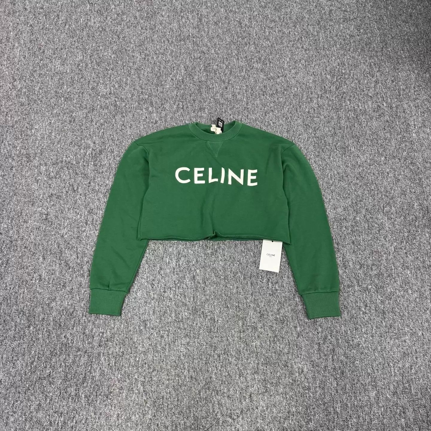 Gucci Celine Green Big Logo Short Hoodie S New With Tags Size S / US 4 / IT 40 - 1 Thumbnail