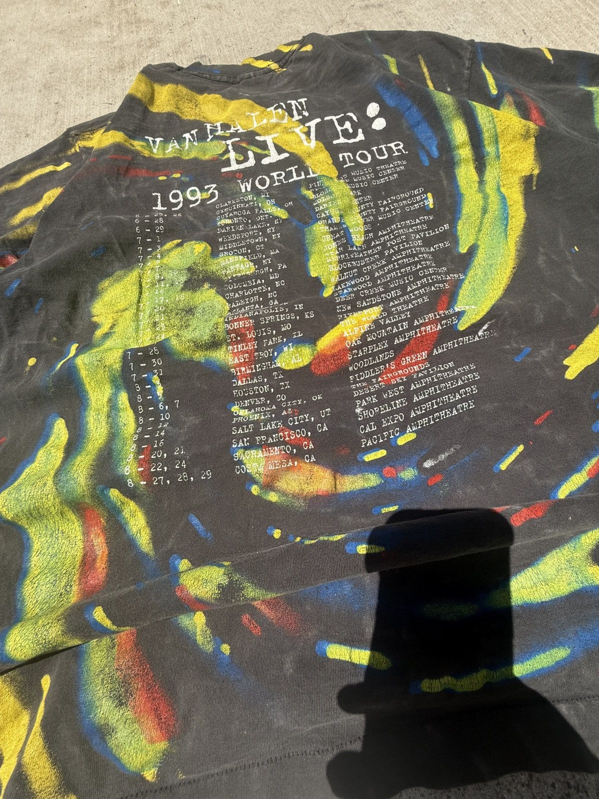 Fruit Of The Loom Vintage 1993 Van Halen AOP Tshirt. Size US XL / EU 56 / 4 - 9 Thumbnail