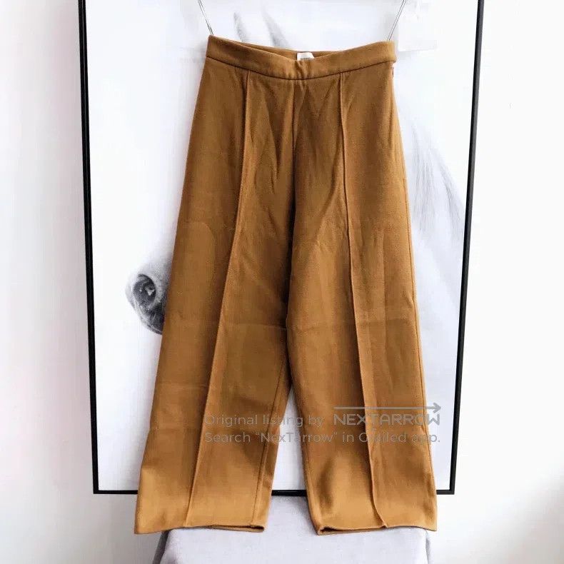Hermes Hermes Khaki Wide-Leg Pants Size 42" / US 20 - 1 Thumbnail