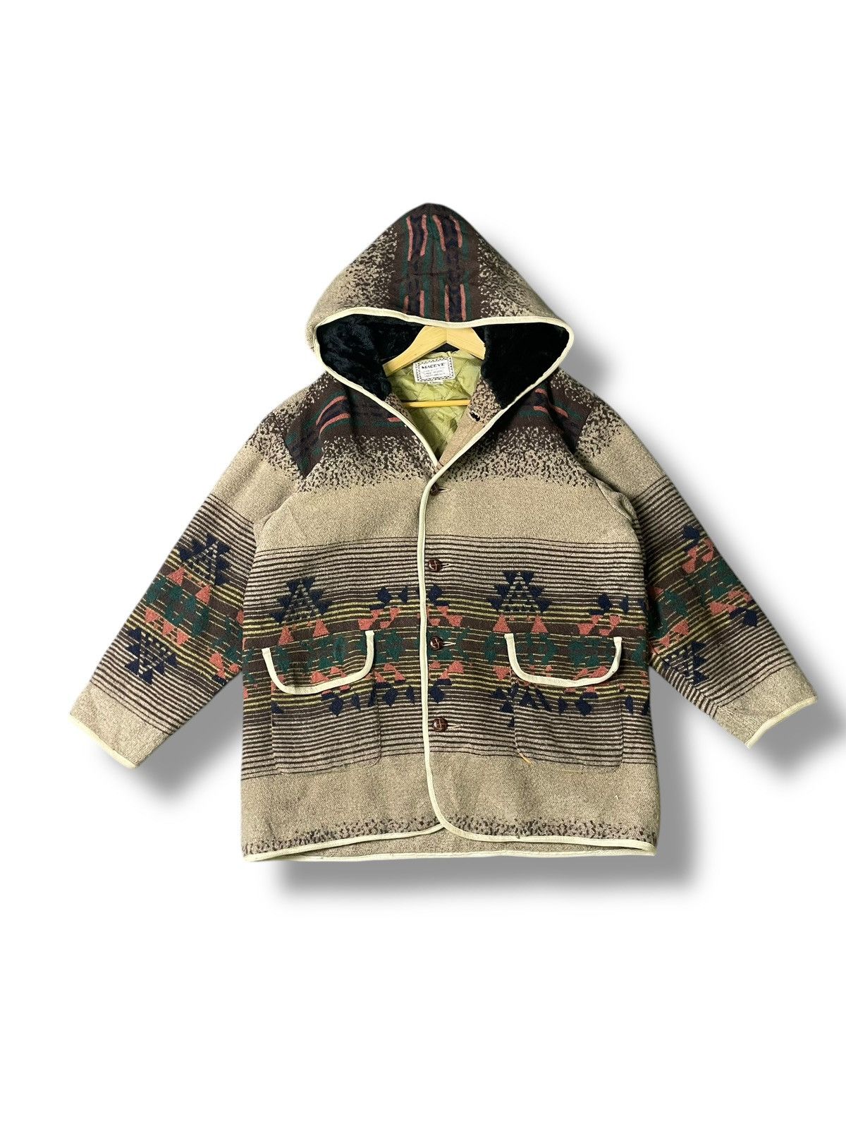 Designer × Japanese Brand Maceye x Native American Design Wool Hooded Jacket (34) Size US L / EU 52-54 / 3 - 1 Thumbnail