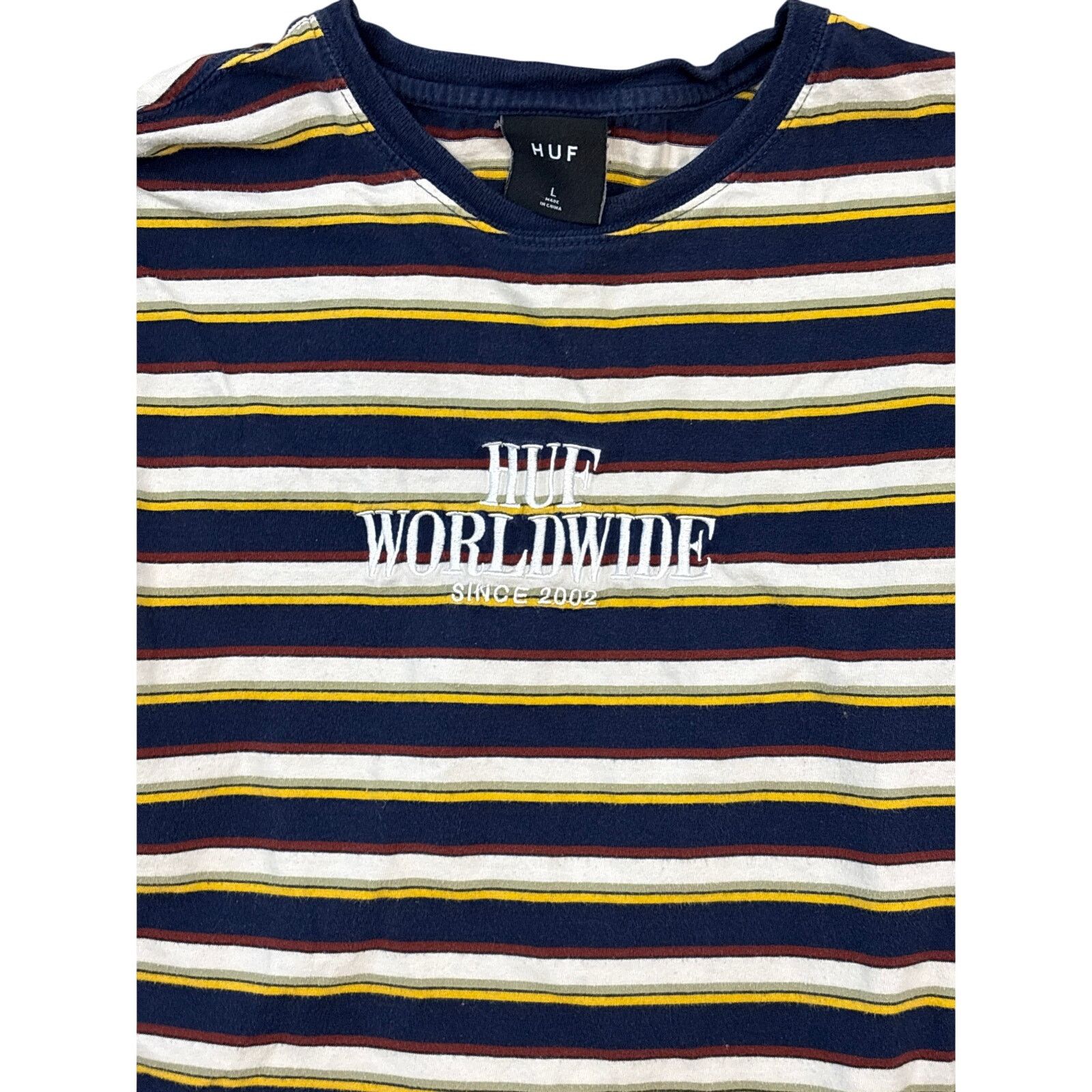 Huf HUF worldwide since 2002 embroidered Large long sleeve shirt Size US L / EU 52-54 / 3 - 3 Thumbnail