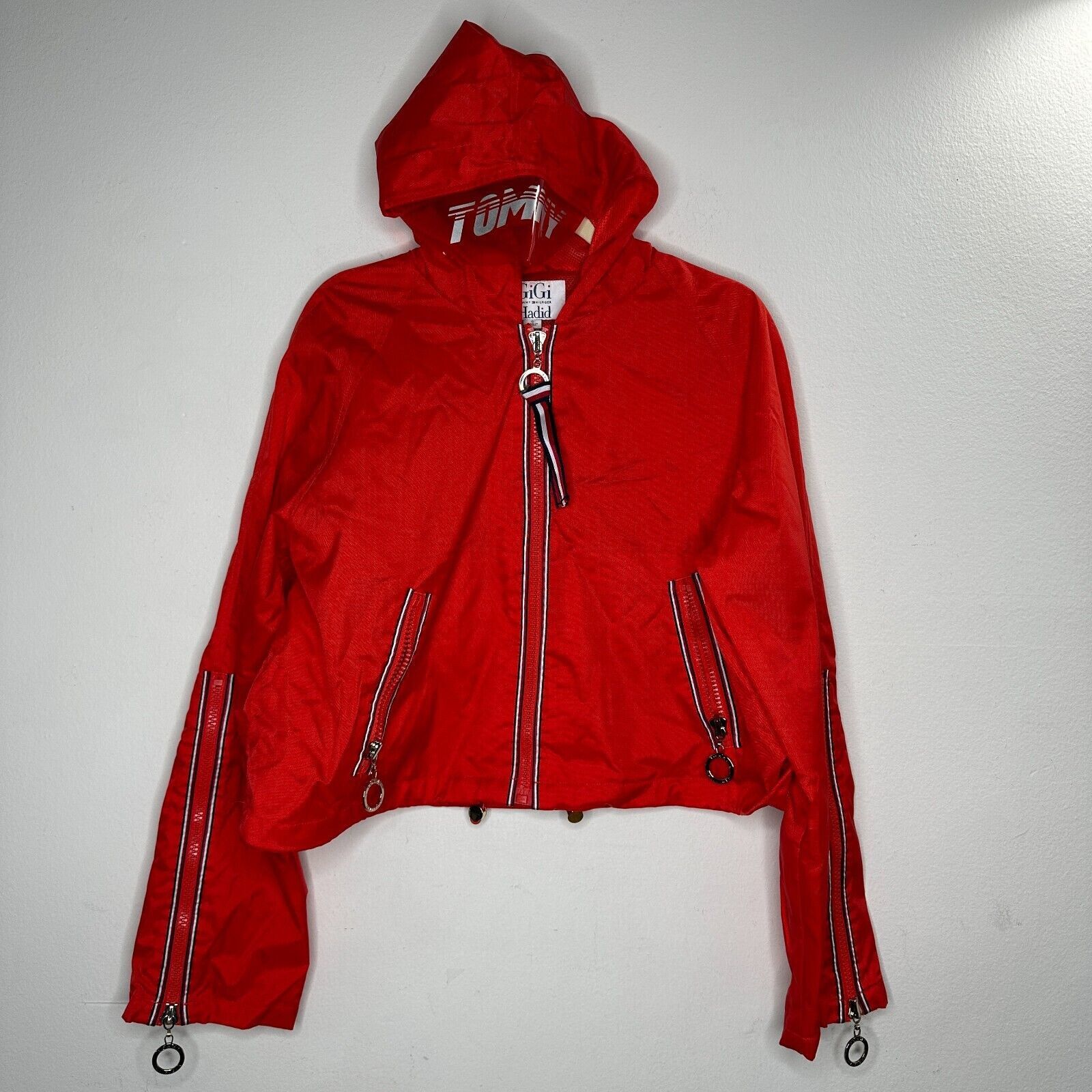 Tommy Hilfiger Tommy X Gigi Hadad Visor Red Jacket Front Zip Mesh Lining SM Size S / US 4 / IT 40 - 1 Thumbnail