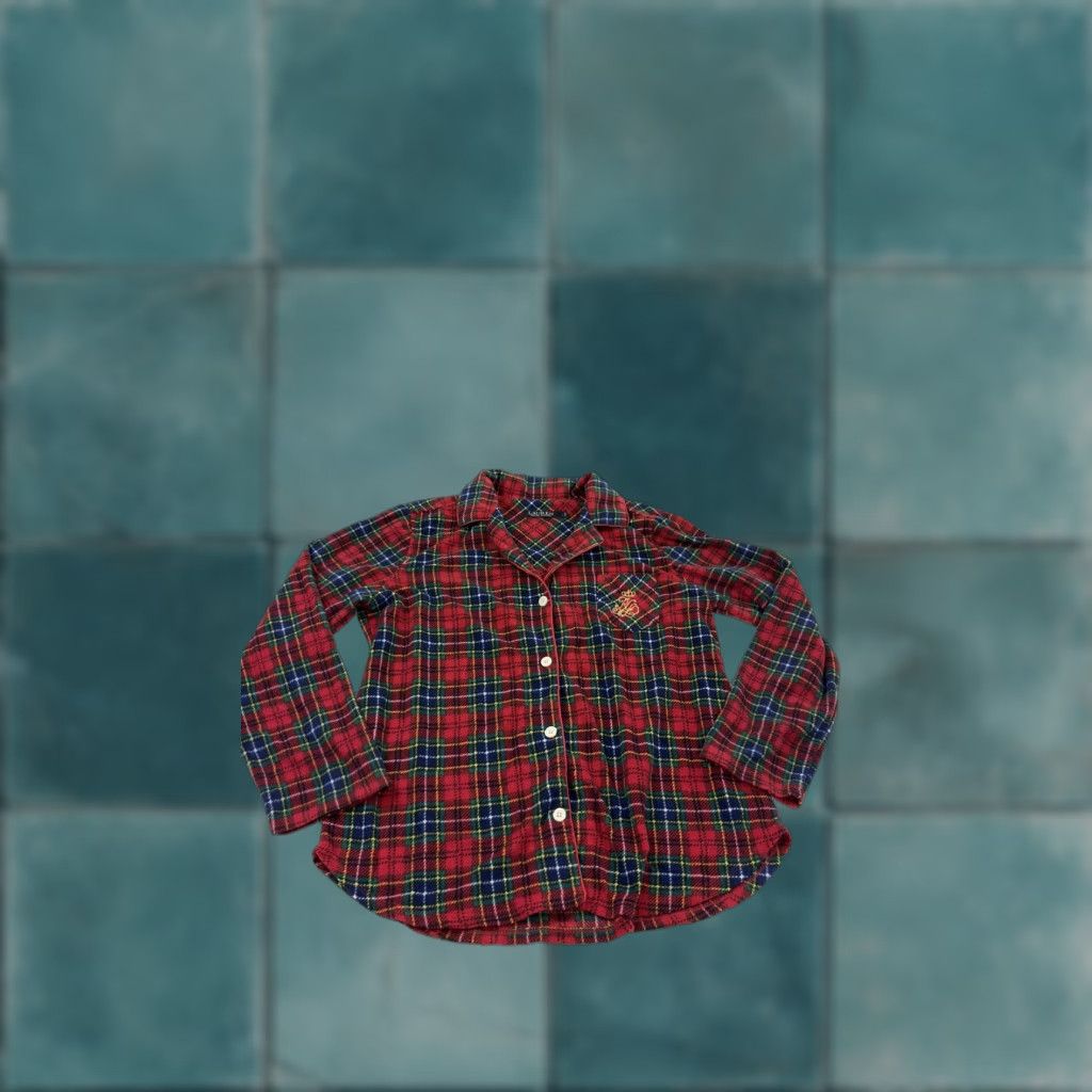 Ralph Lauren Ralph Lauren Shirt Womens Large Red Green Blue Plaid Flannel Pajama Top Size L / US 10 / IT 46 - 1 Thumbnail
