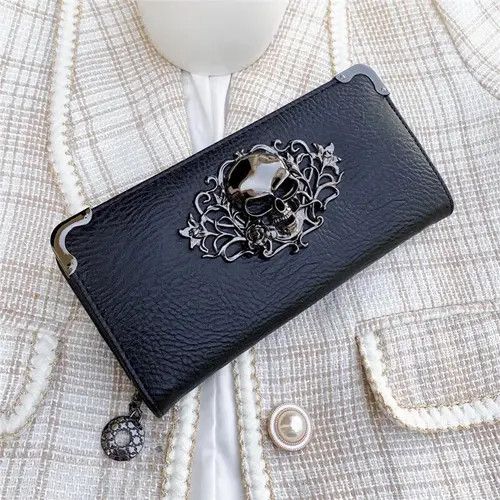 Other Black Skull Female Clutch Purse Size ONE SIZE - 2 Thumbnail