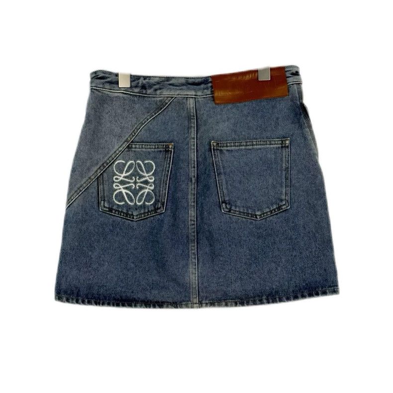 Loewe Loewe Washed blue leather label denim skirt Size 25" / US 0 / IT 36 - 2 Thumbnail