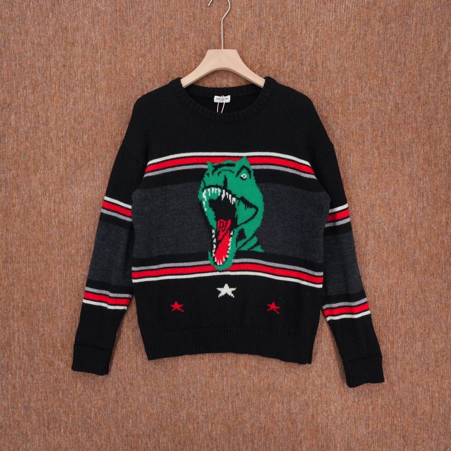 Saint Laurent Paris Saint Laurent SLP Black Dinosaur Sweater Size US M / EU 48-50 / 2 - 1 Thumbnail