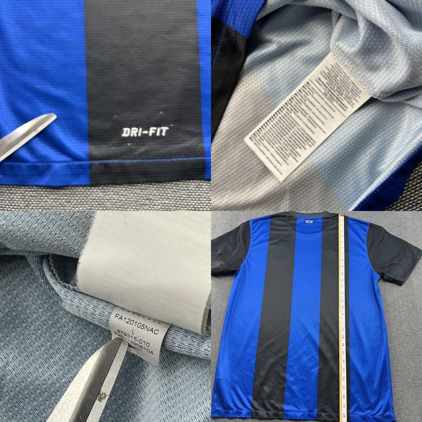 Nike Inter Milan 2012 2013 Home Mens Football Jersey Large Nike Soccer Shirt Shirt Mens L Multicolor Jersey Sports Football Nike Mens Size US L / EU 52-54 / 3 - 8 Thumbnail