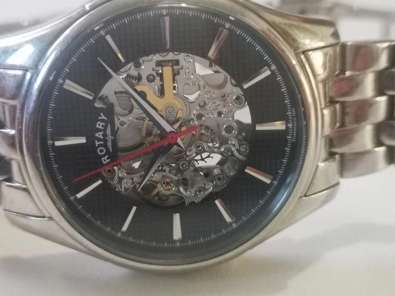 Designer Rotary men's black dial stainless steel bracelet watch Size ONE SIZE - 6 Thumbnail