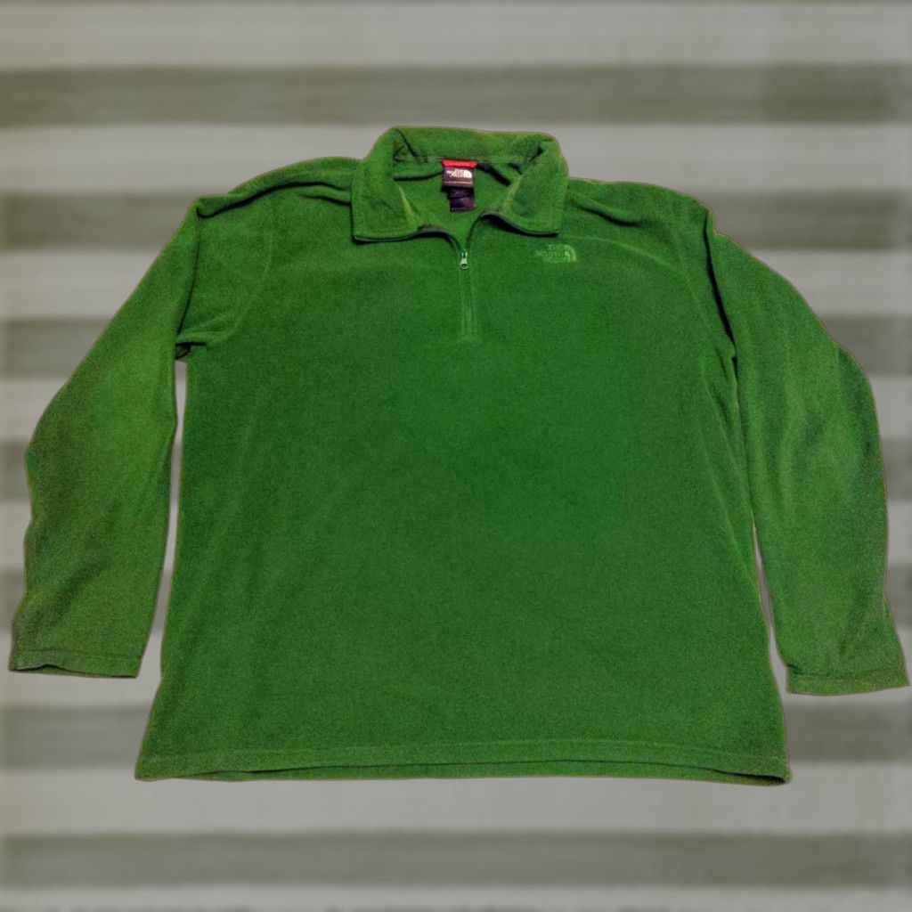The North Face The North Face Sweater Mens Regular Green Fleece 1/4 Zip Long Sleeve Winter Fall Spring Pullover Logo Embroidered 90s Outdoor Casual Workwear Mens Size US L / EU 52-54 / 3 - 1 Thumbnail