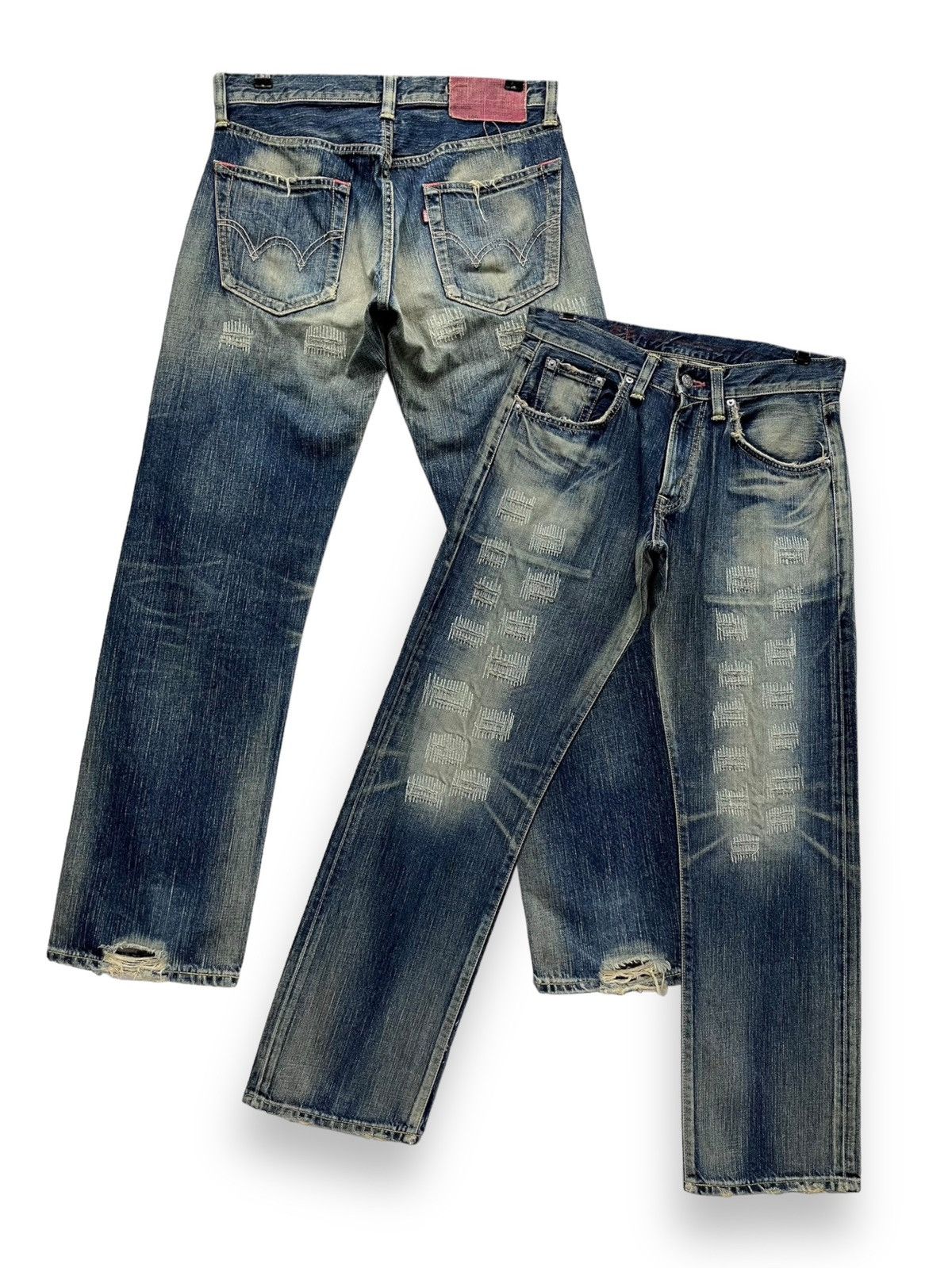 Edwin × If Six Was Nine 🔥EDWIN 504 Japan Grunge Mudwash ZigZag Distressed Denim Size US 30 / EU 46 - 1 Thumbnail